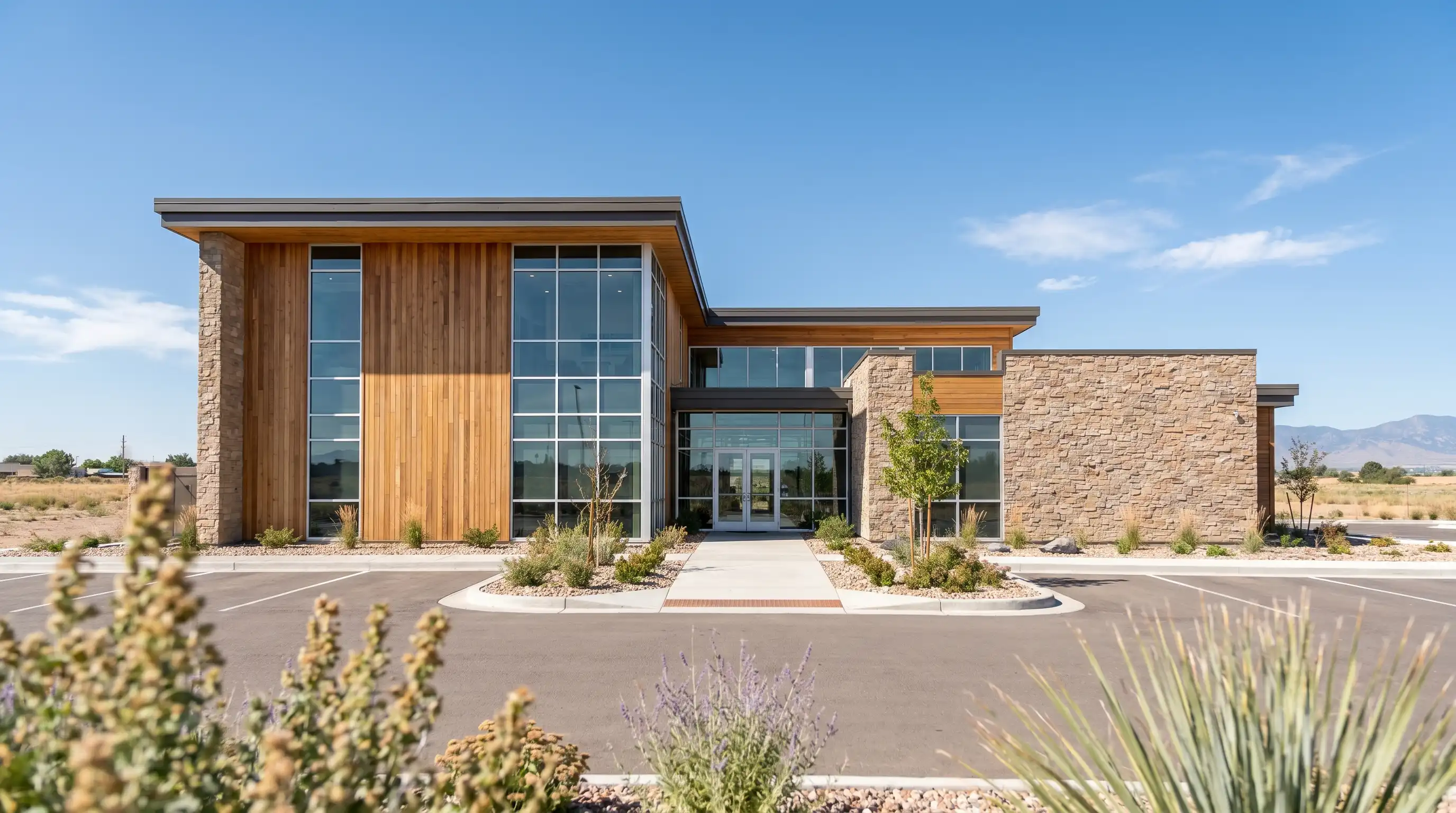 Professional dentist in white coat working with a patient in a modern dental practice in Pueblo, CO
