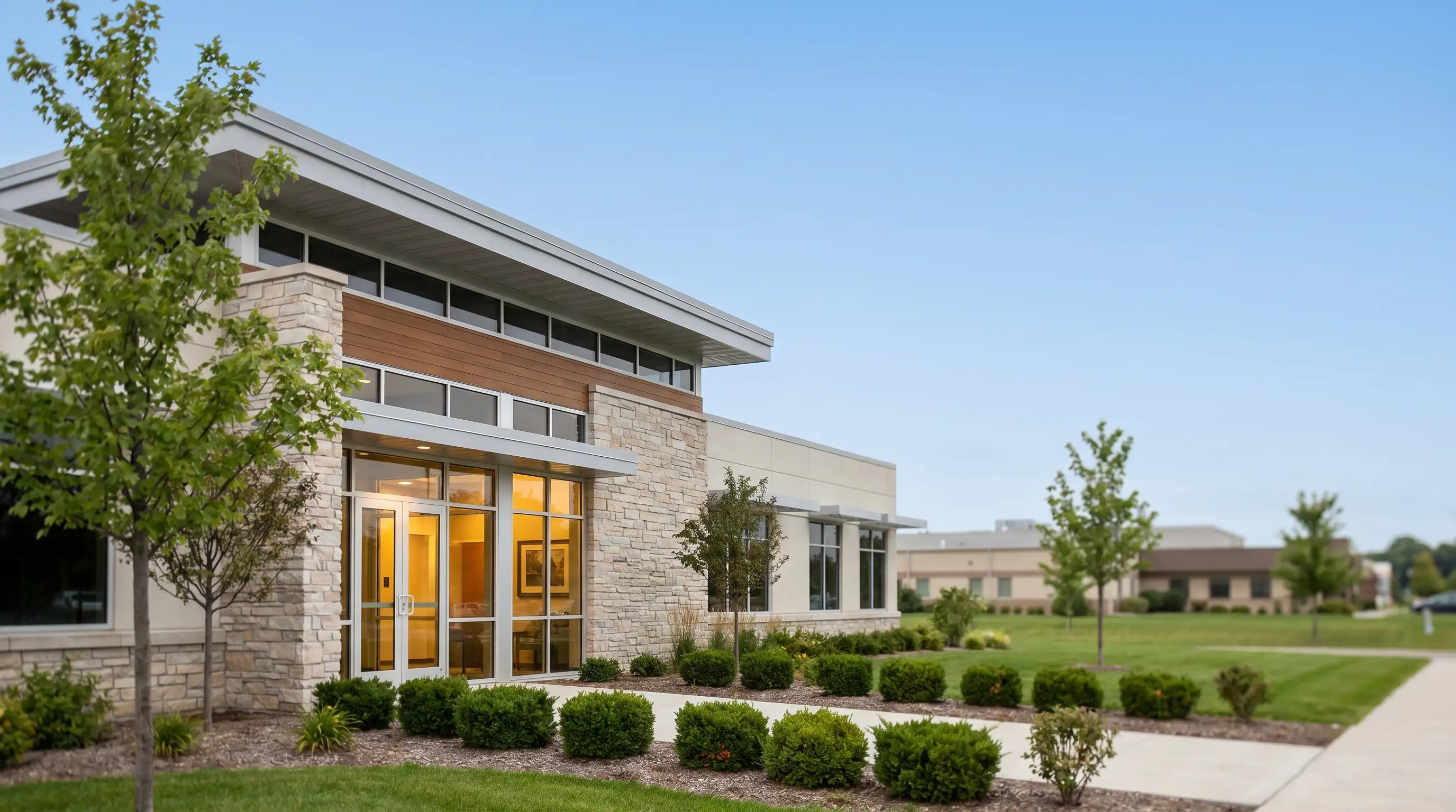 Modern dental operatory with dentist and patient in a Green Bay, WI practice