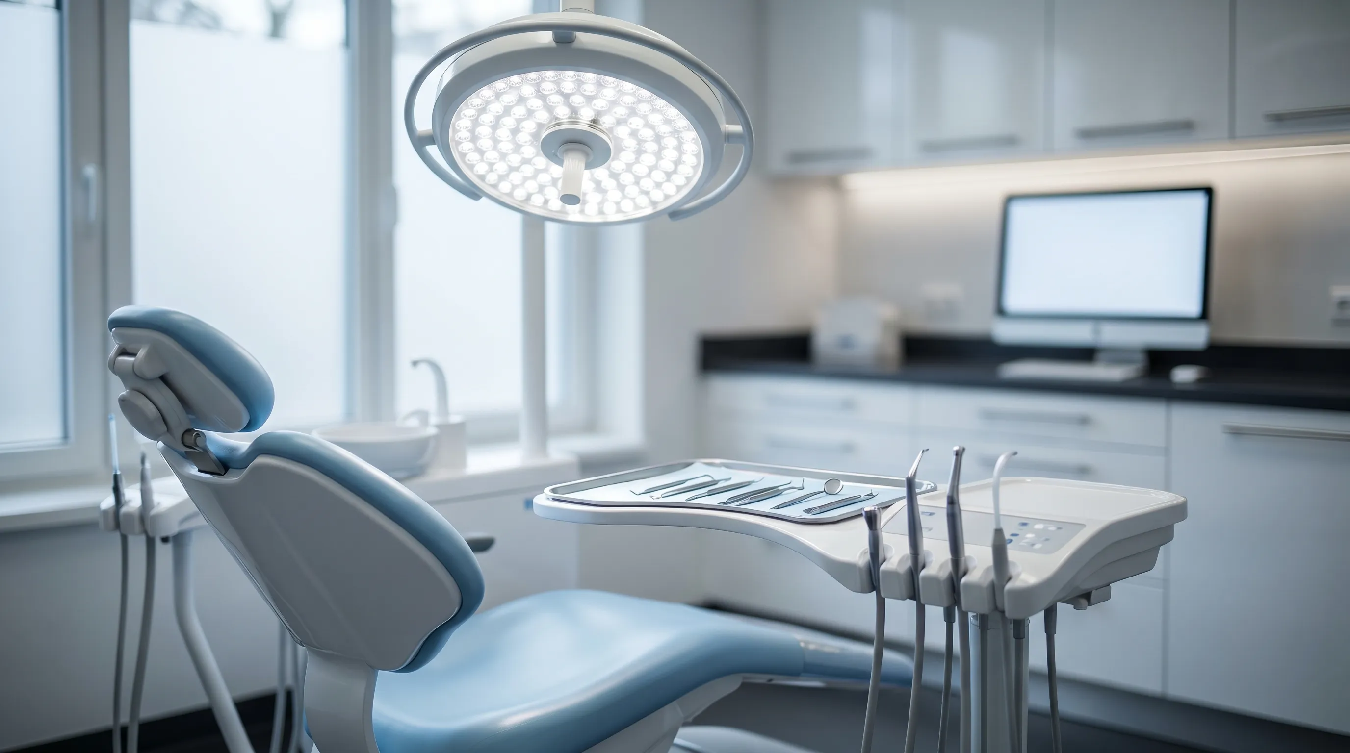 Modern dental operatory with dentist and patient in a South Bend, IN dental practice