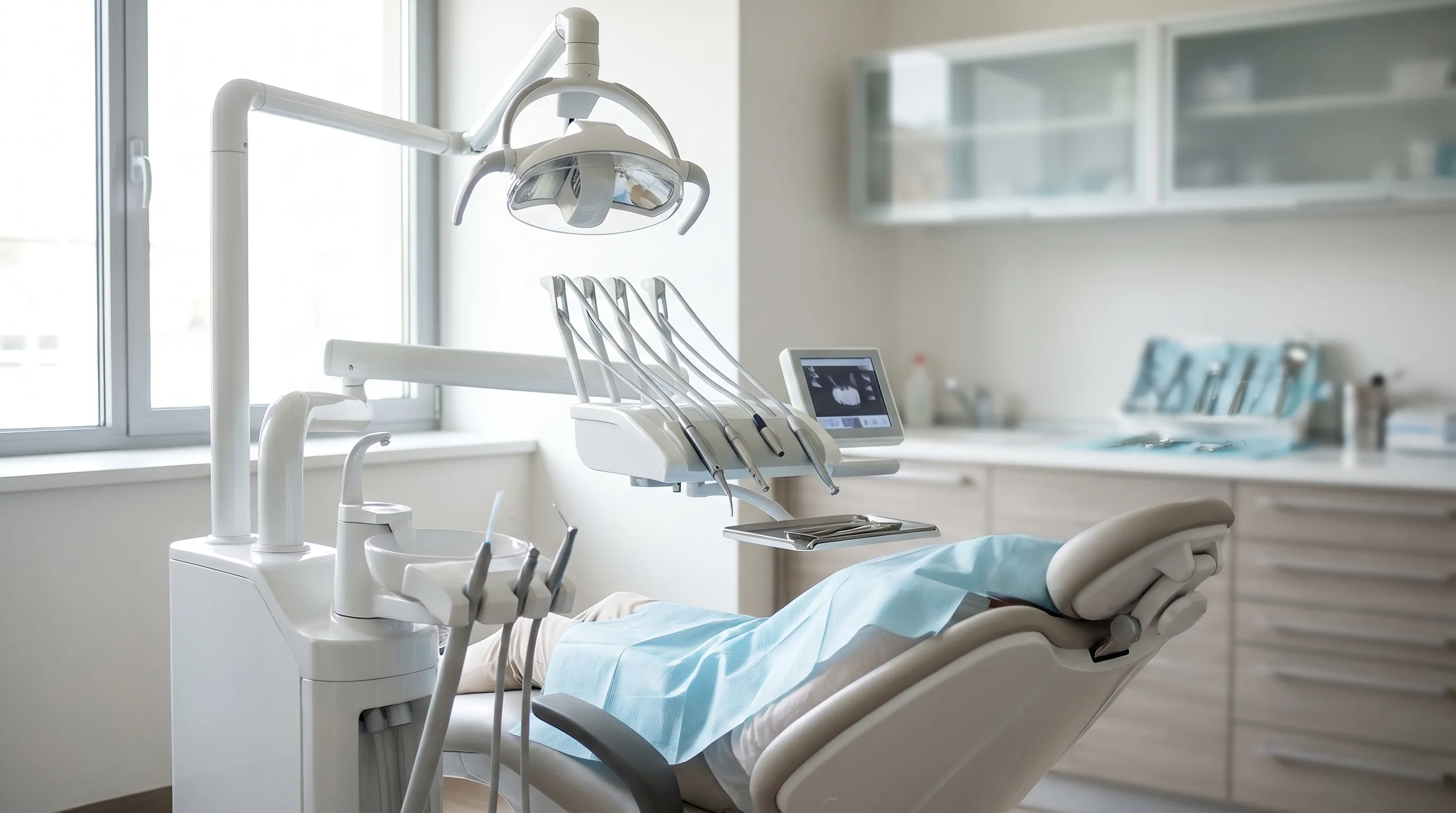 Dental professional treating a patient in a modern dental office in Davenport, IA