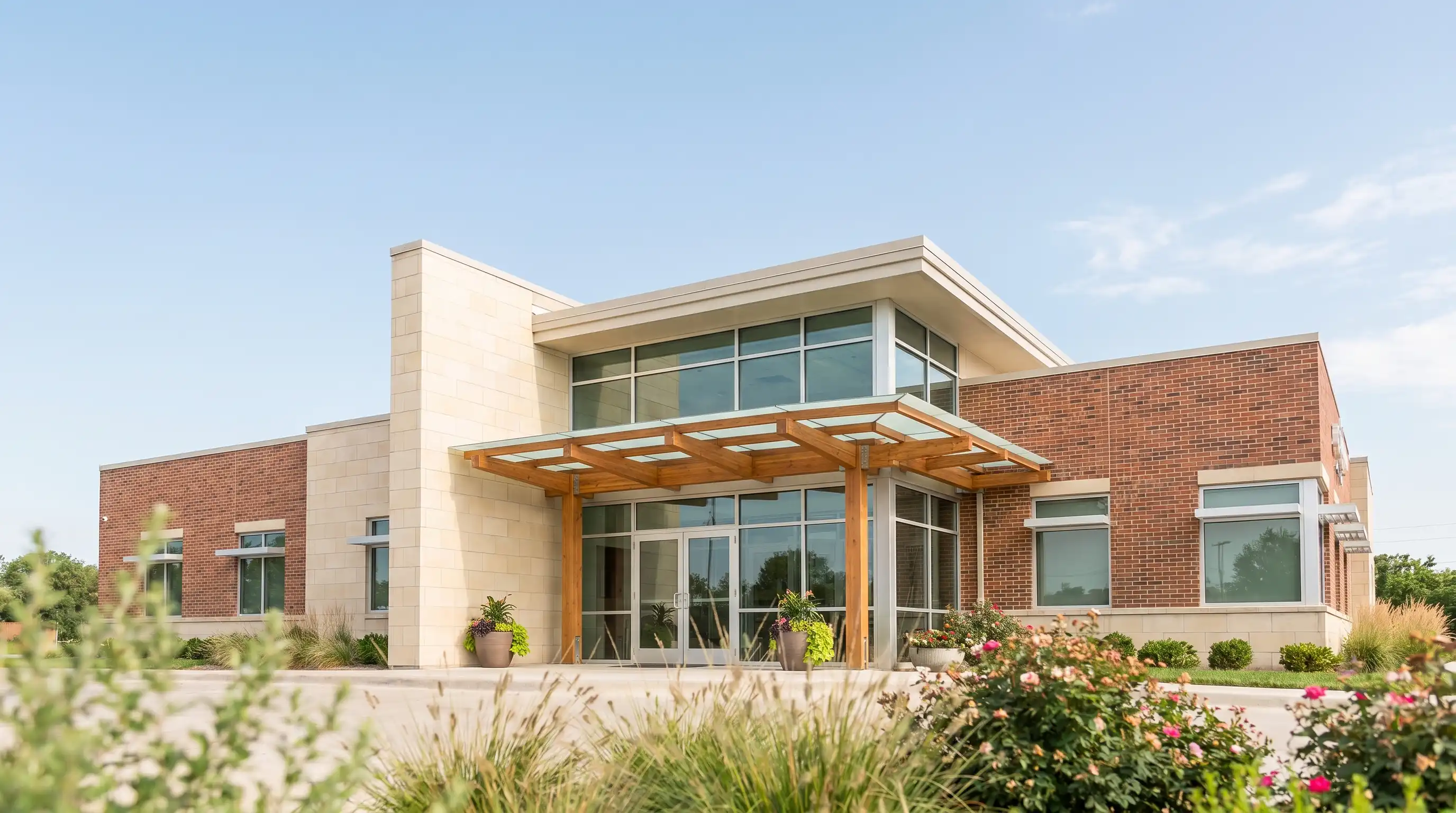Modern dental treatment room at a professional dental practice in Lawrence, KS with dentist consulting with patient