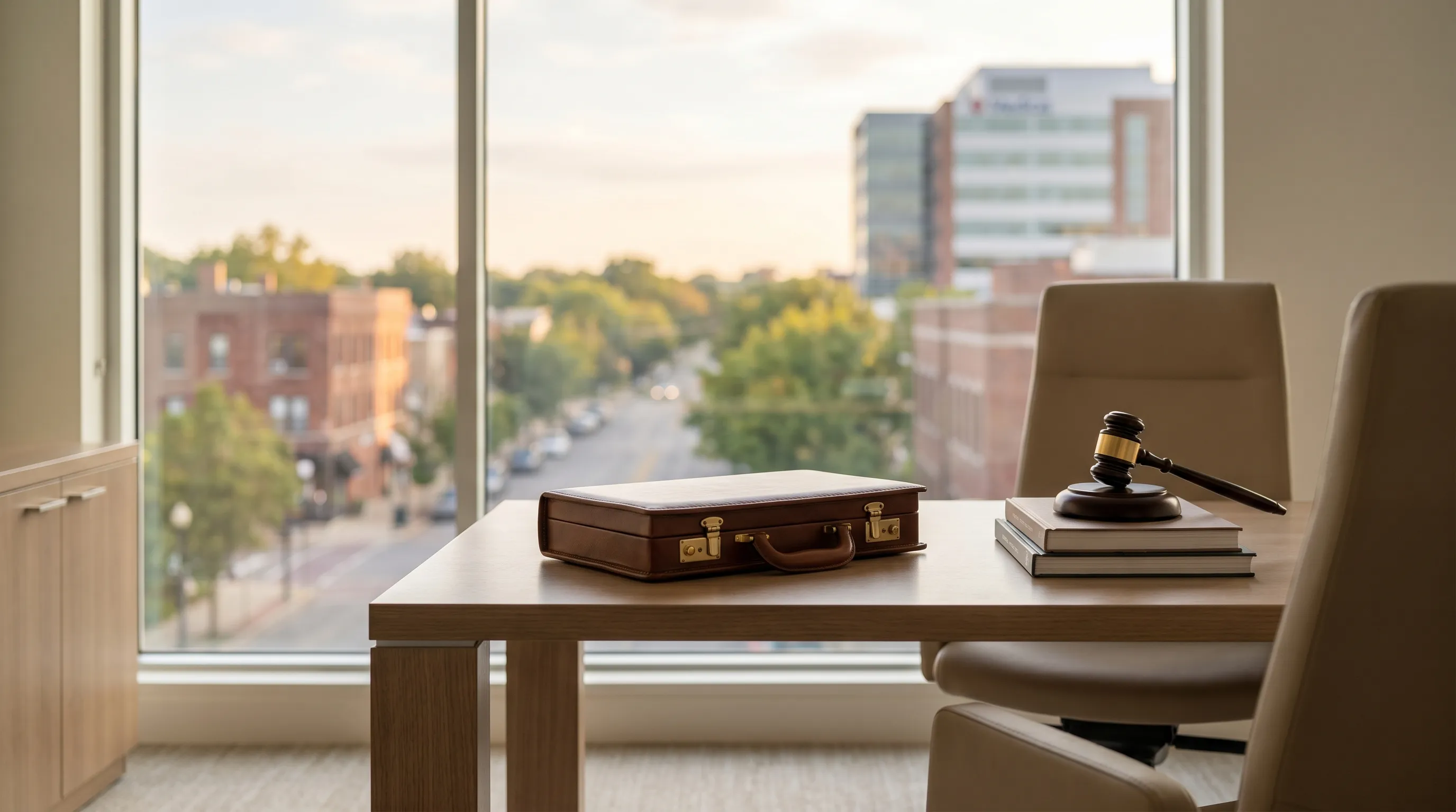 Personal injury attorney consulting with a client in a professional law office in Greenville, NC