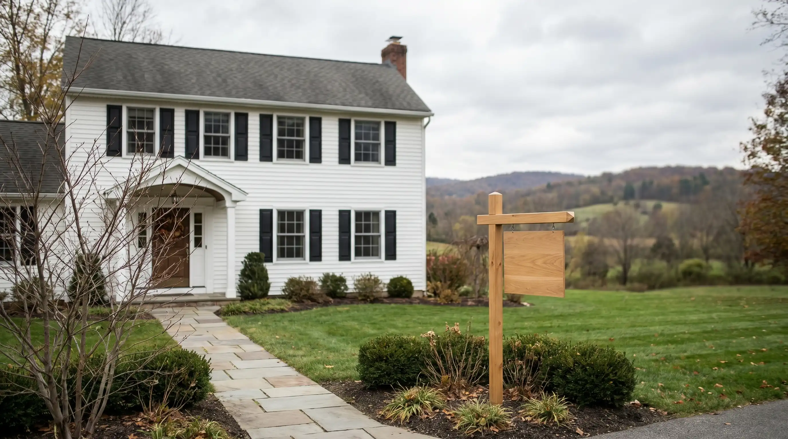Real estate agent showing a bright renovated colonial home interior to buyers in Danbury, CT
