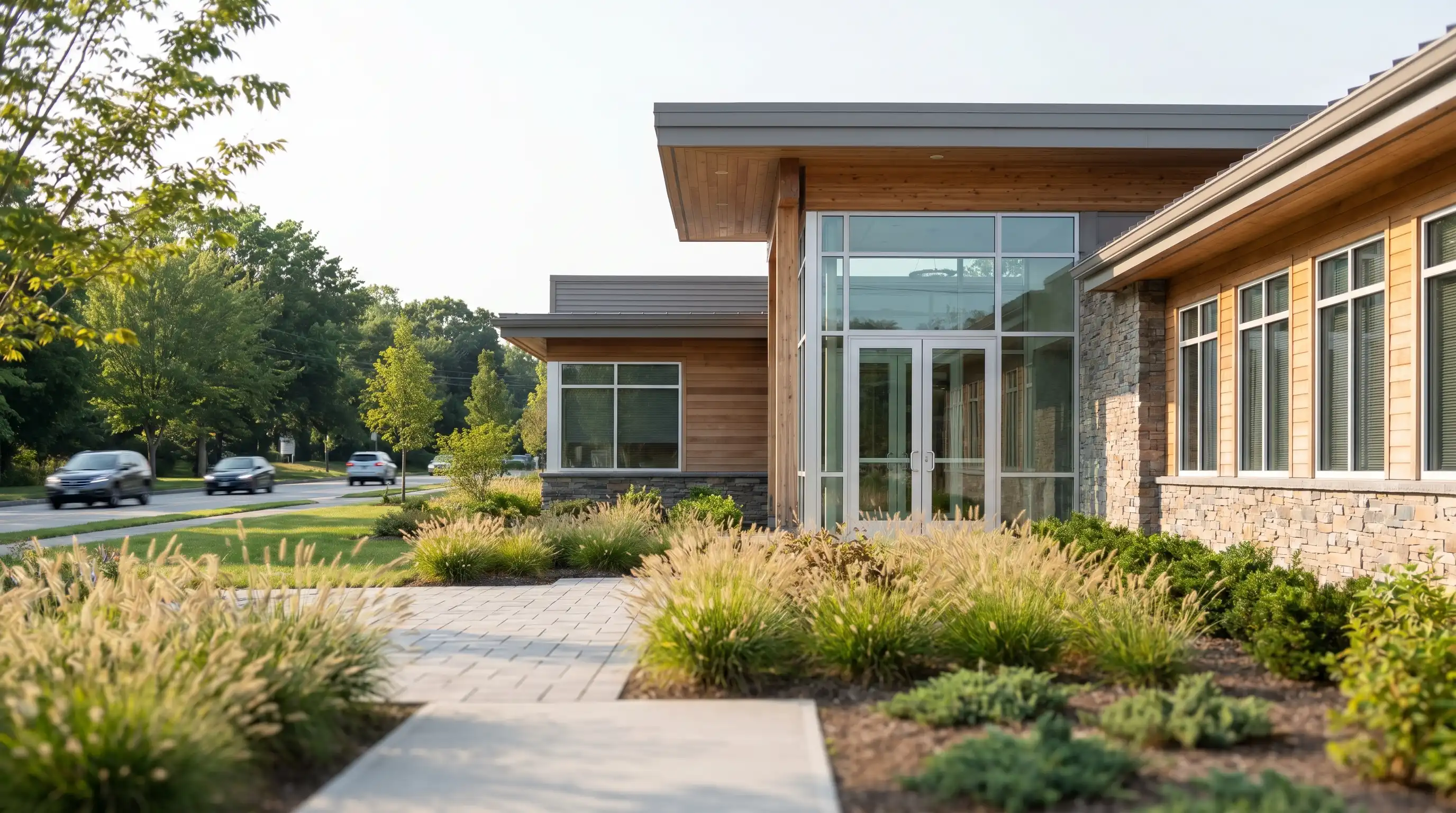 Dentist consulting with a patient in a modern suburban dental office in Warwick, RI