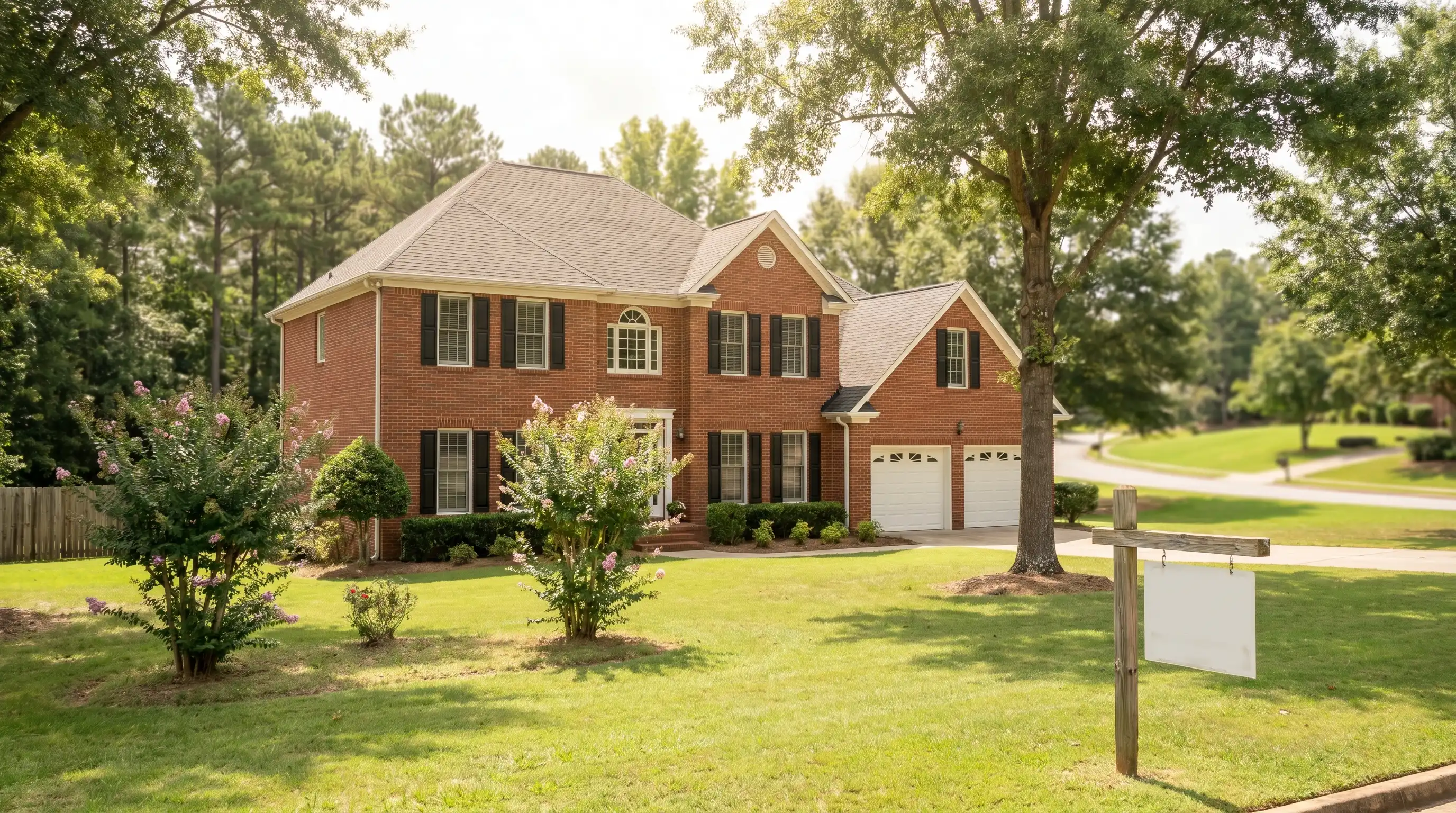Real estate agent showing a young couple a modern Auburn, AL home interior with granite countertops and natural lighting