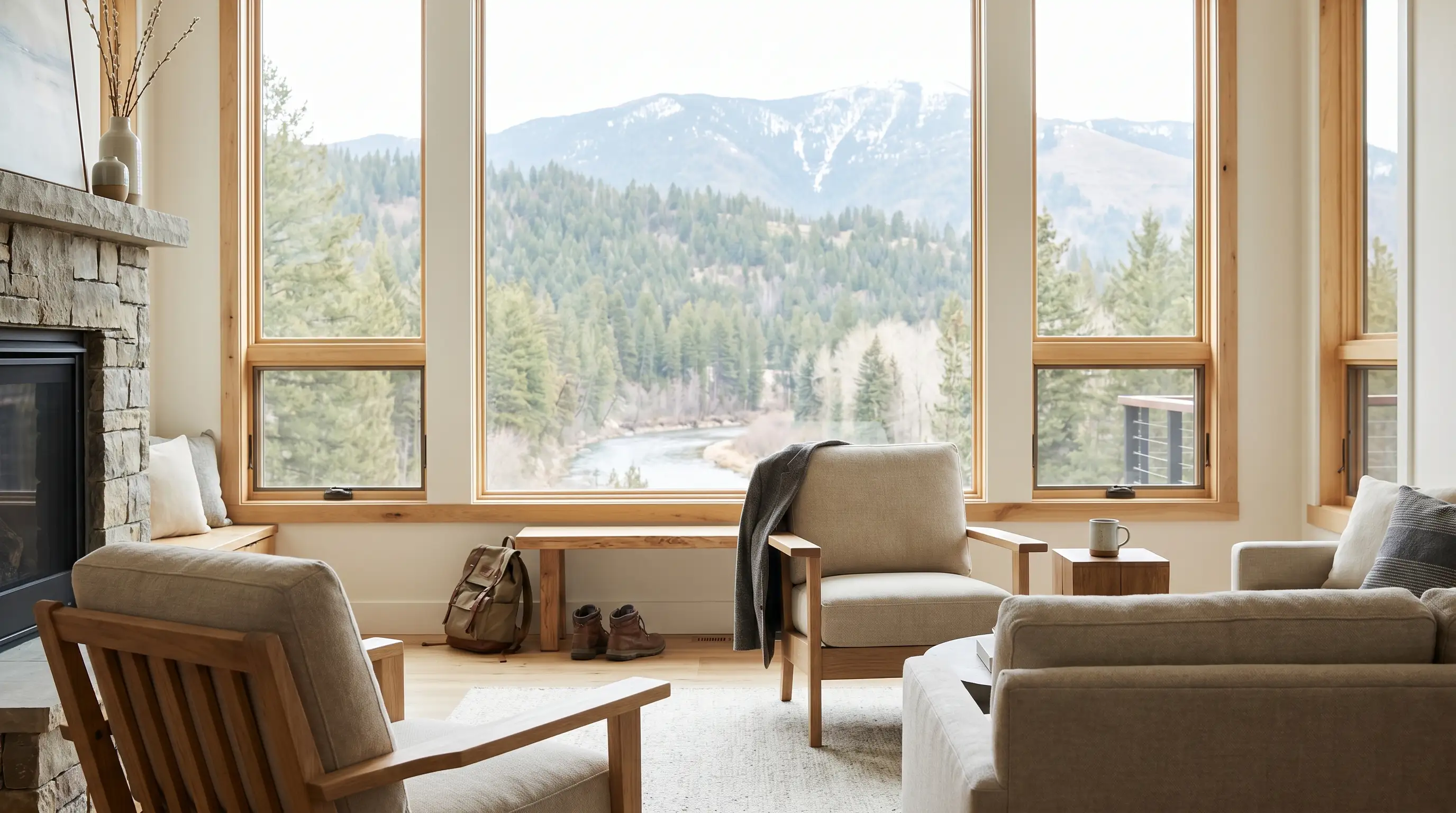 Professional real estate agent showing a craftsman home for sale in Missoula, MT with mountain backdrop