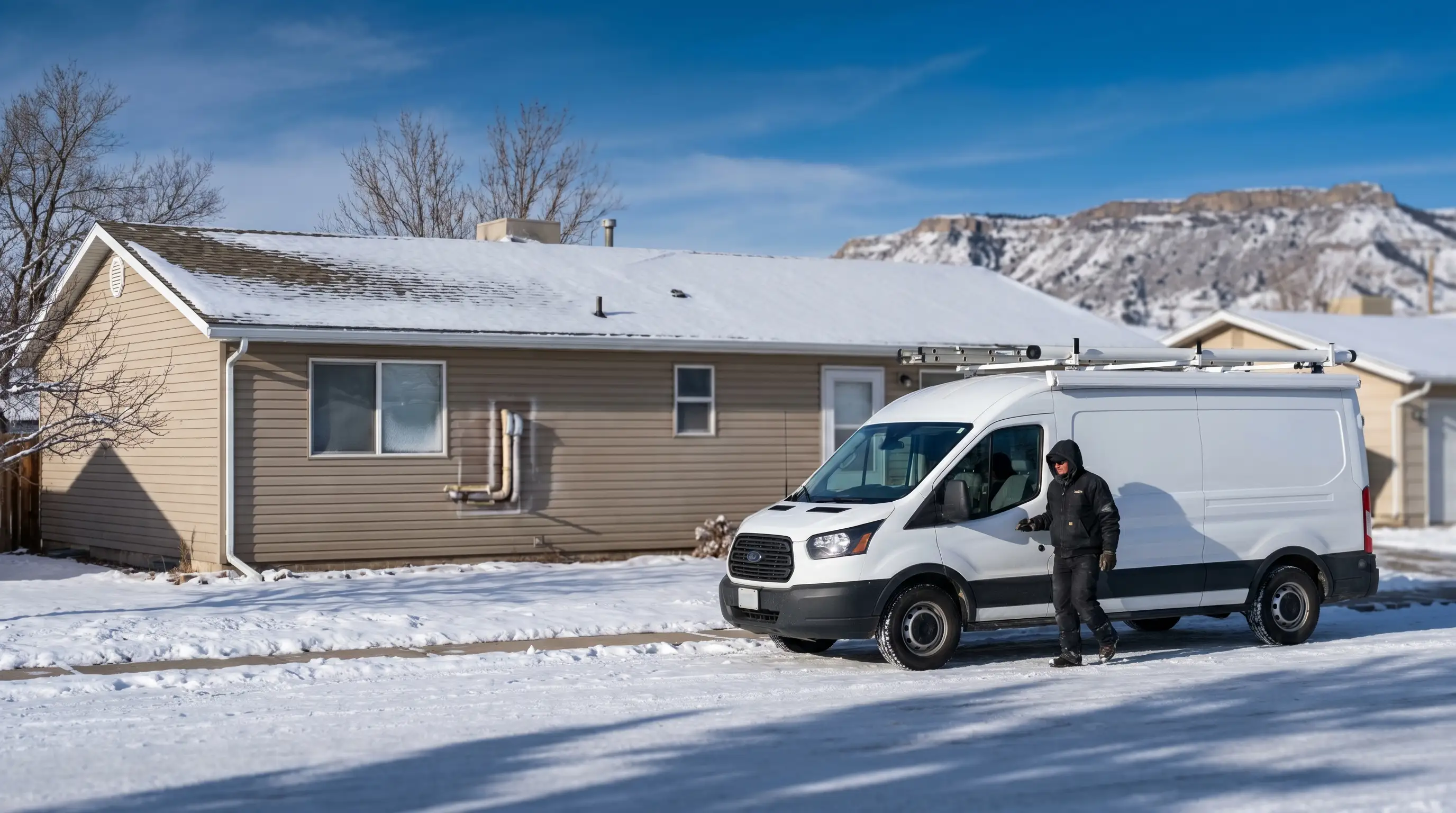 Licensed plumber repairing copper pipe connections under a kitchen sink in a Casper, WY home