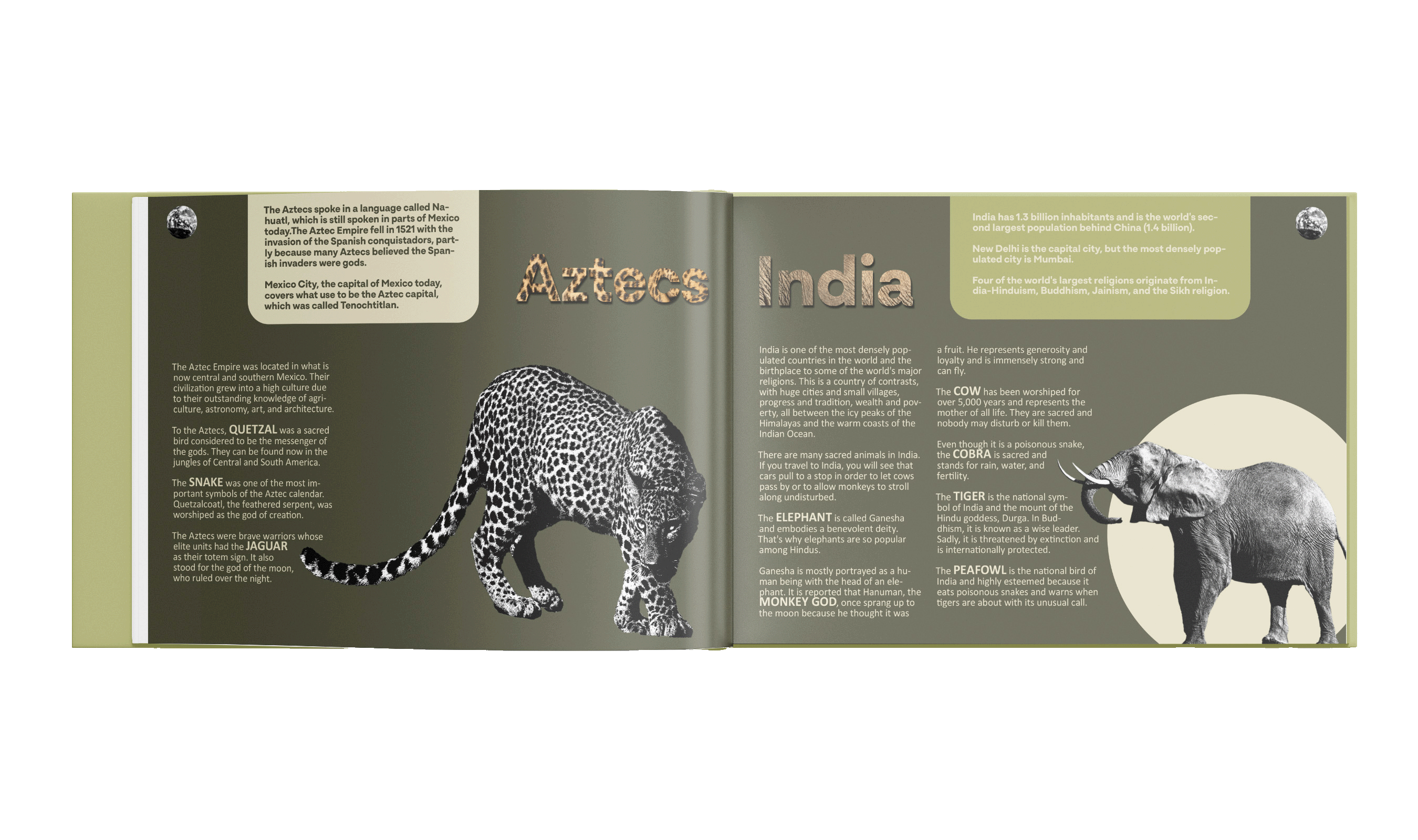 Mockup up of pages 9 and 10 for Totem by Mia Cassany and Nacho Eterno.