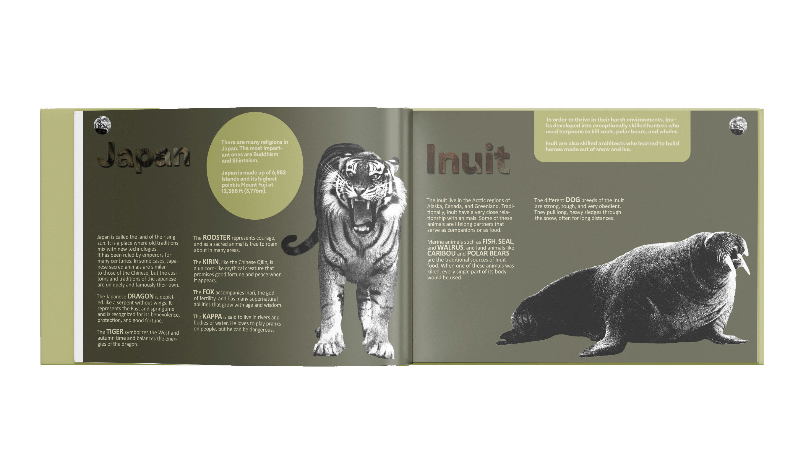 Mockup up of pages 15 and 16 for Totem by Mia Cassany and Nacho Eterno.