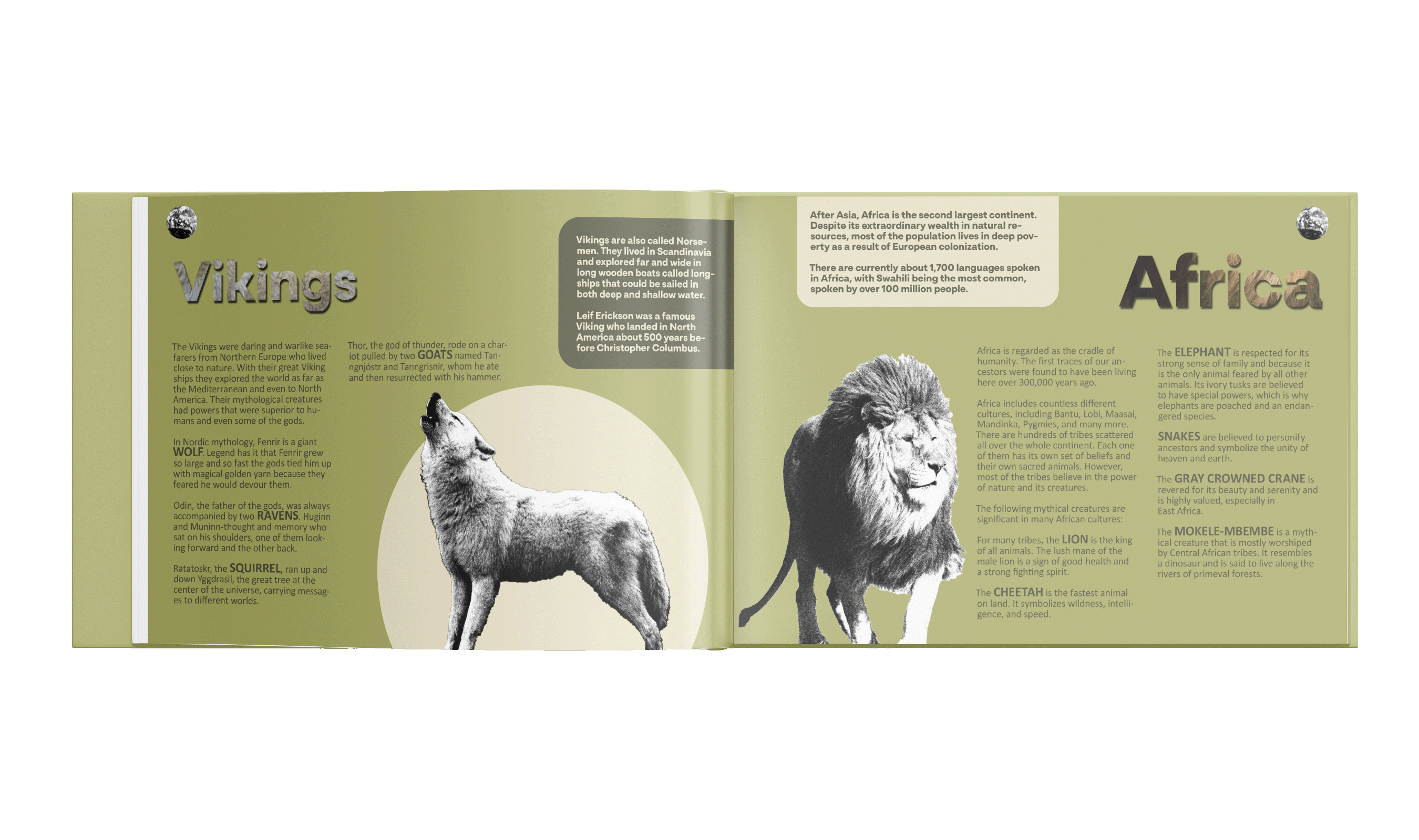 Mockup up of pages 13 and 14 for Totem by Mia Cassany and Nacho Eterno.