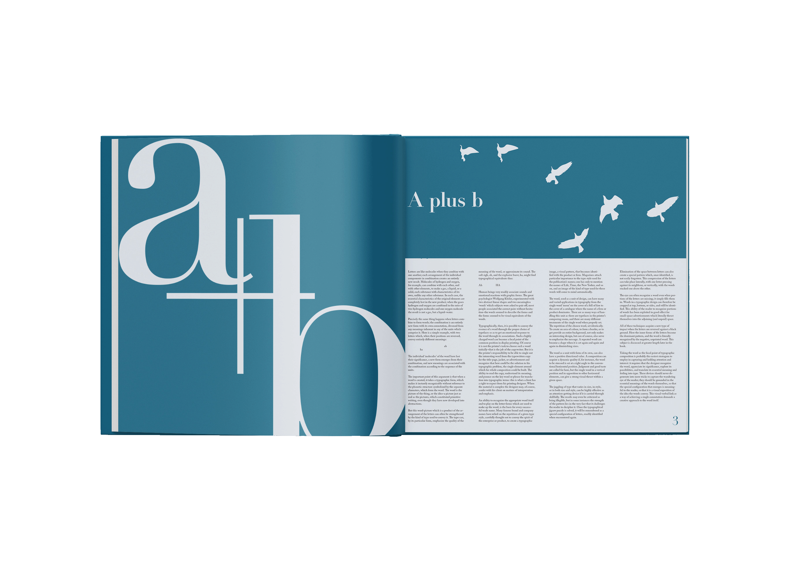 Mockup of Design with Type by Carl Dair, A plus B spread.