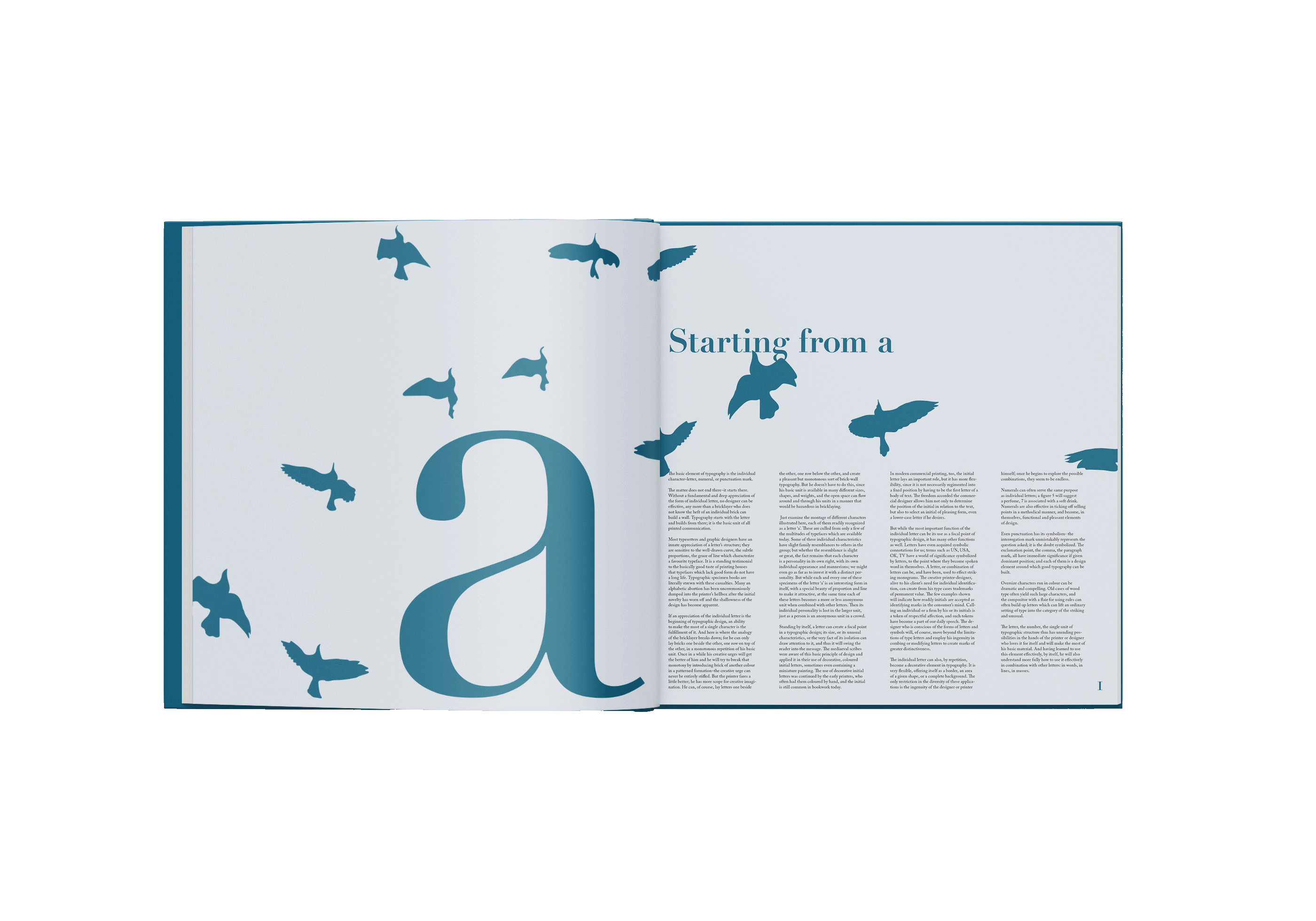 Mockup of Design with Type by Carl Dair, Starting from a spread.