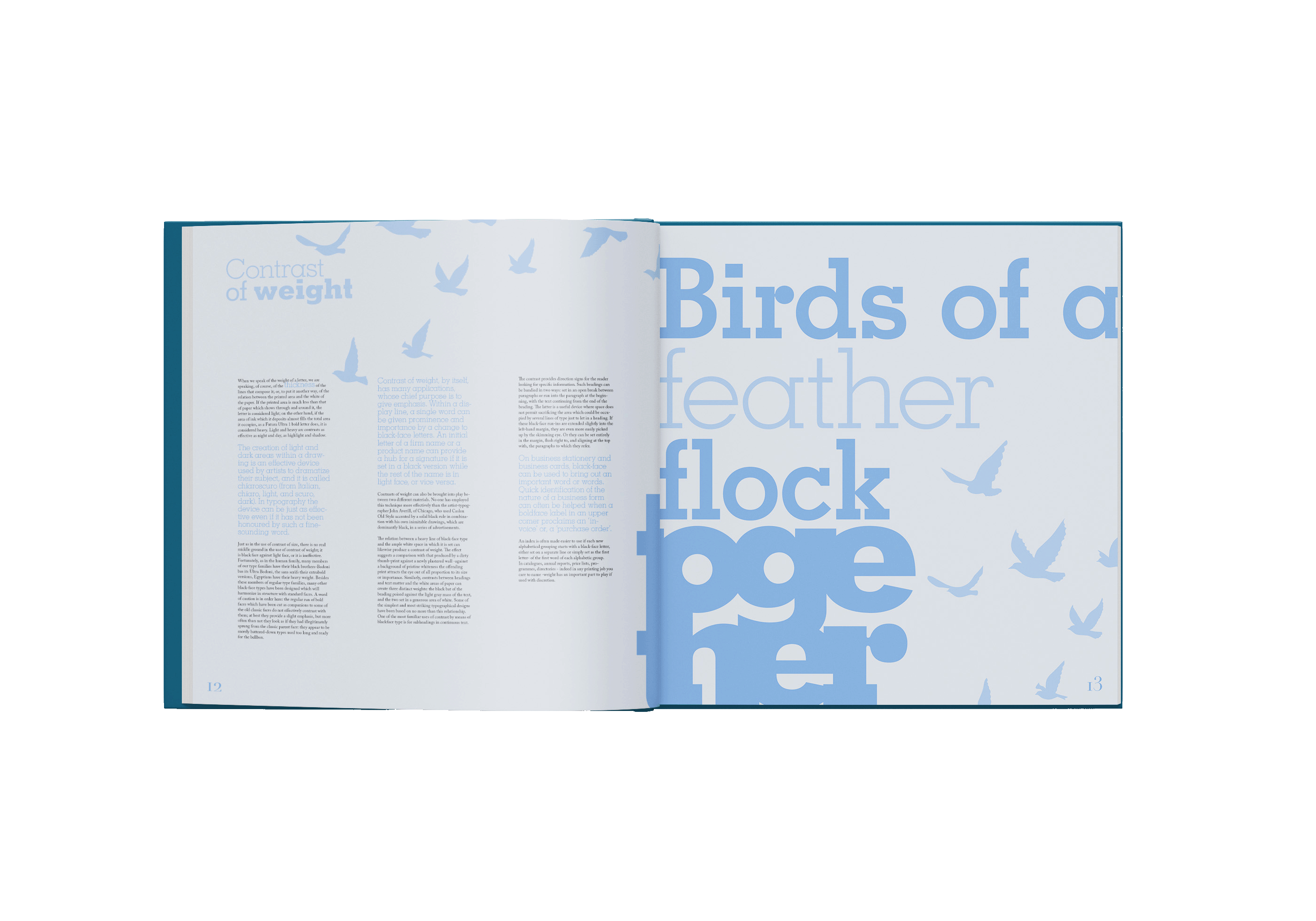 Mockup of Design with Type by Carl Dair, Contrast of weight spread.