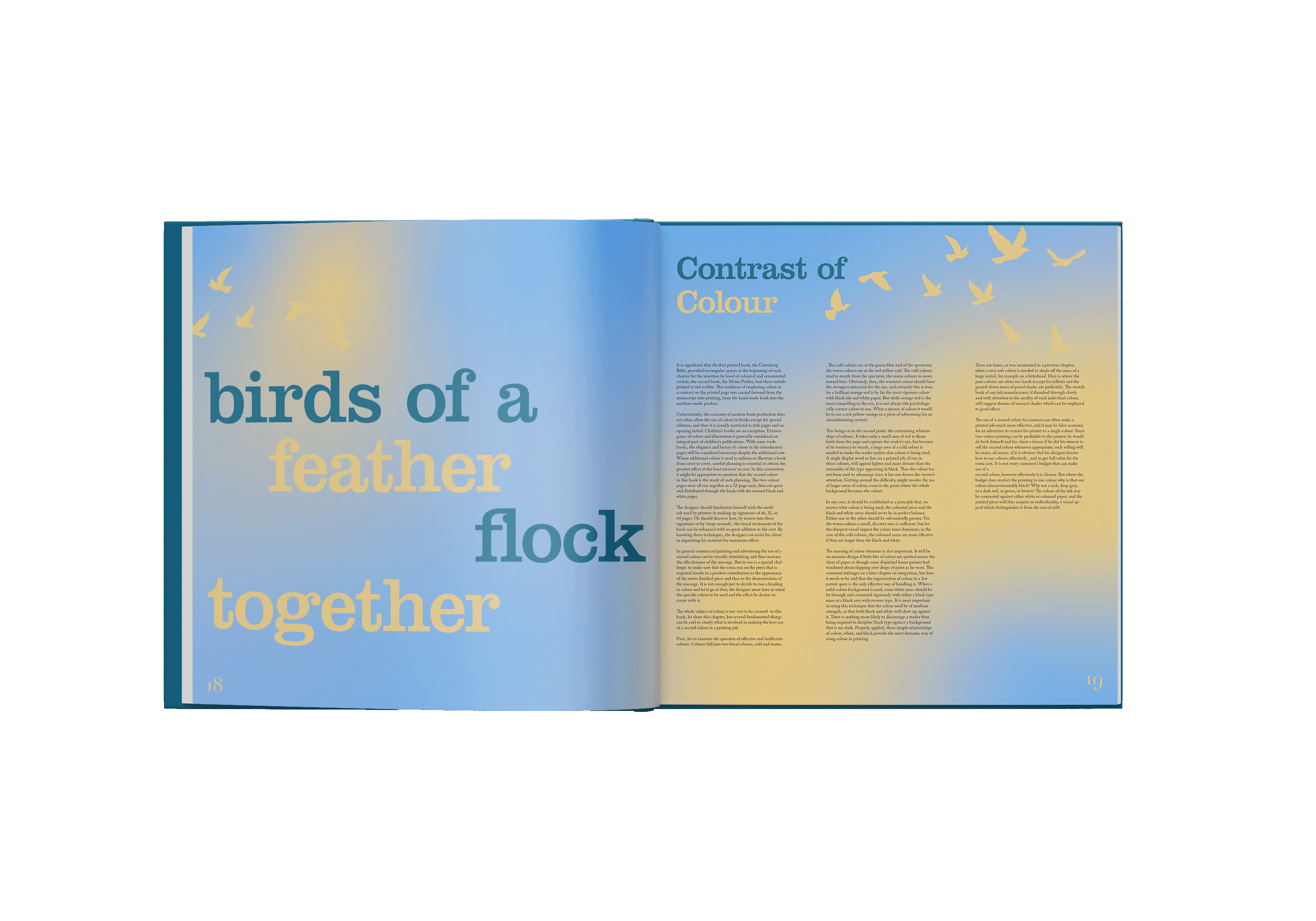 Mockup of Design with Type by Carl Dair, Contrast of color spread.