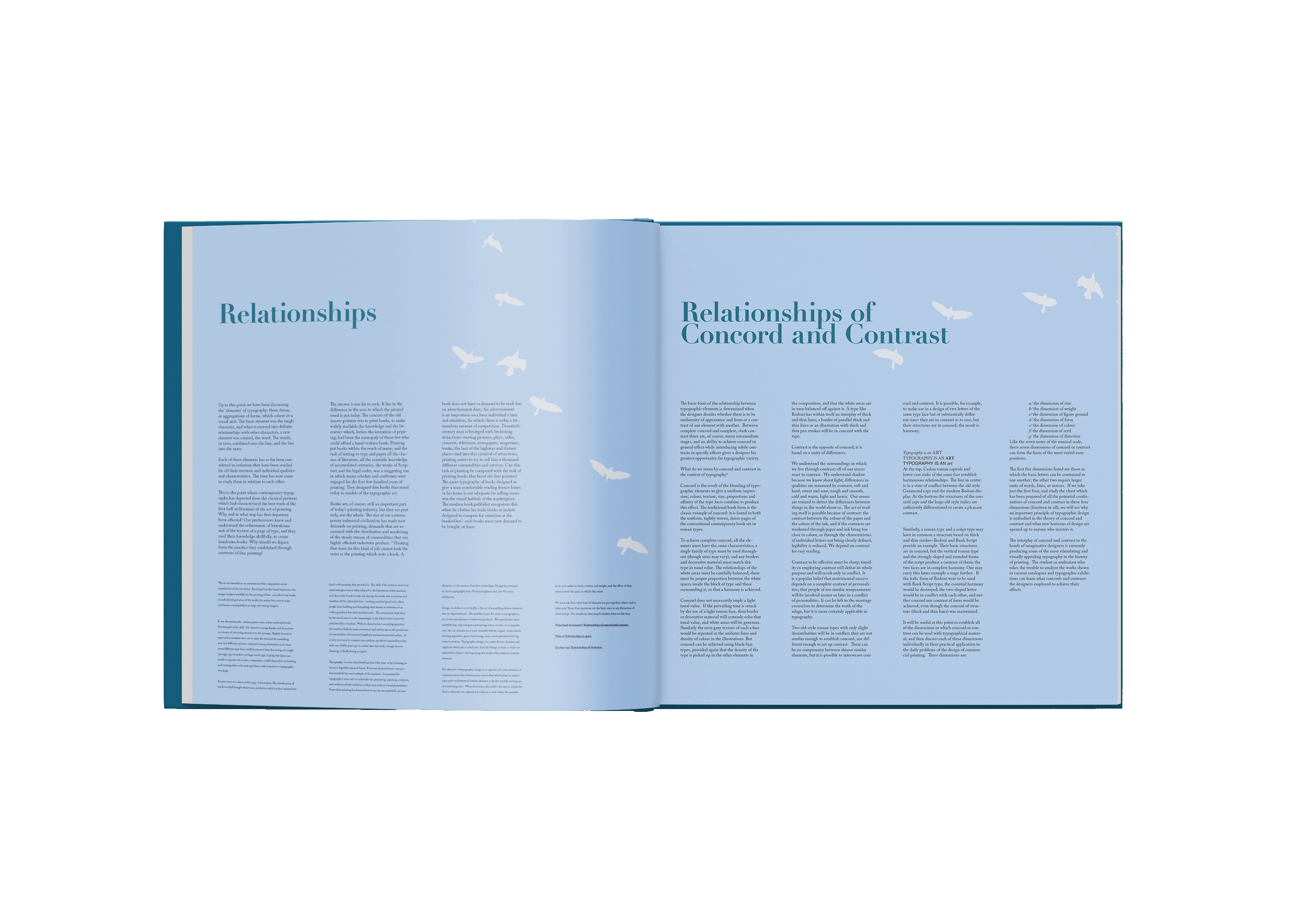 Mockup of Design with Type by Carl Dair, relationships spread.