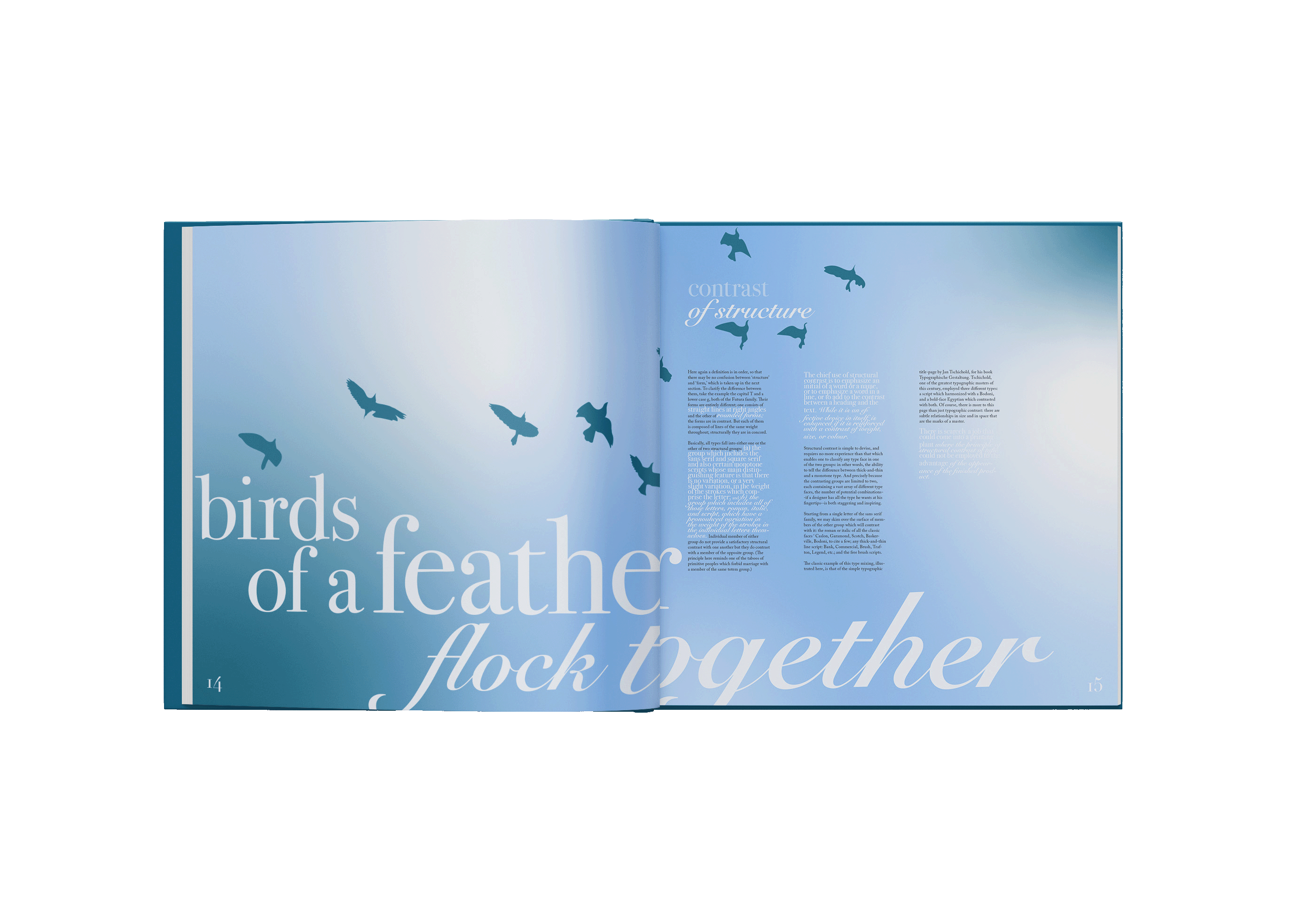 Mockup of Design with Type by Carl Dair, Contrast of structure spread.