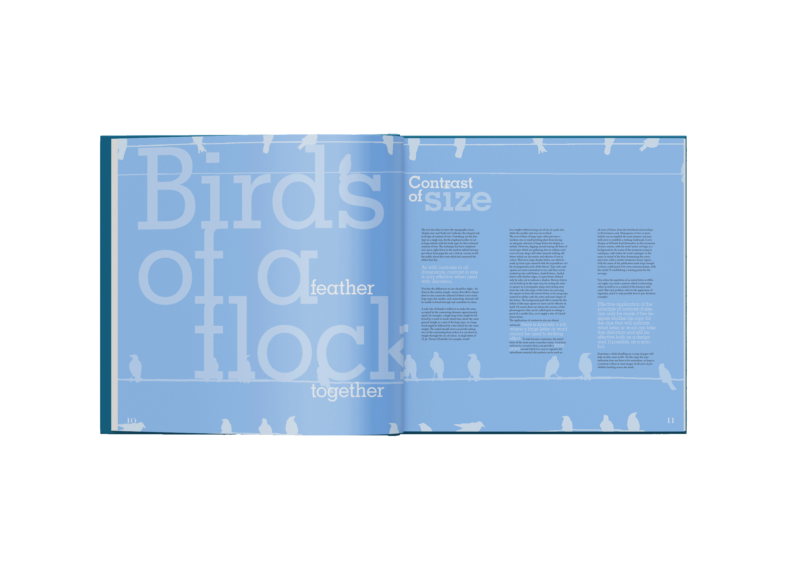 Mockup of Design with Type by Carl Dair, Contrast of size spread.