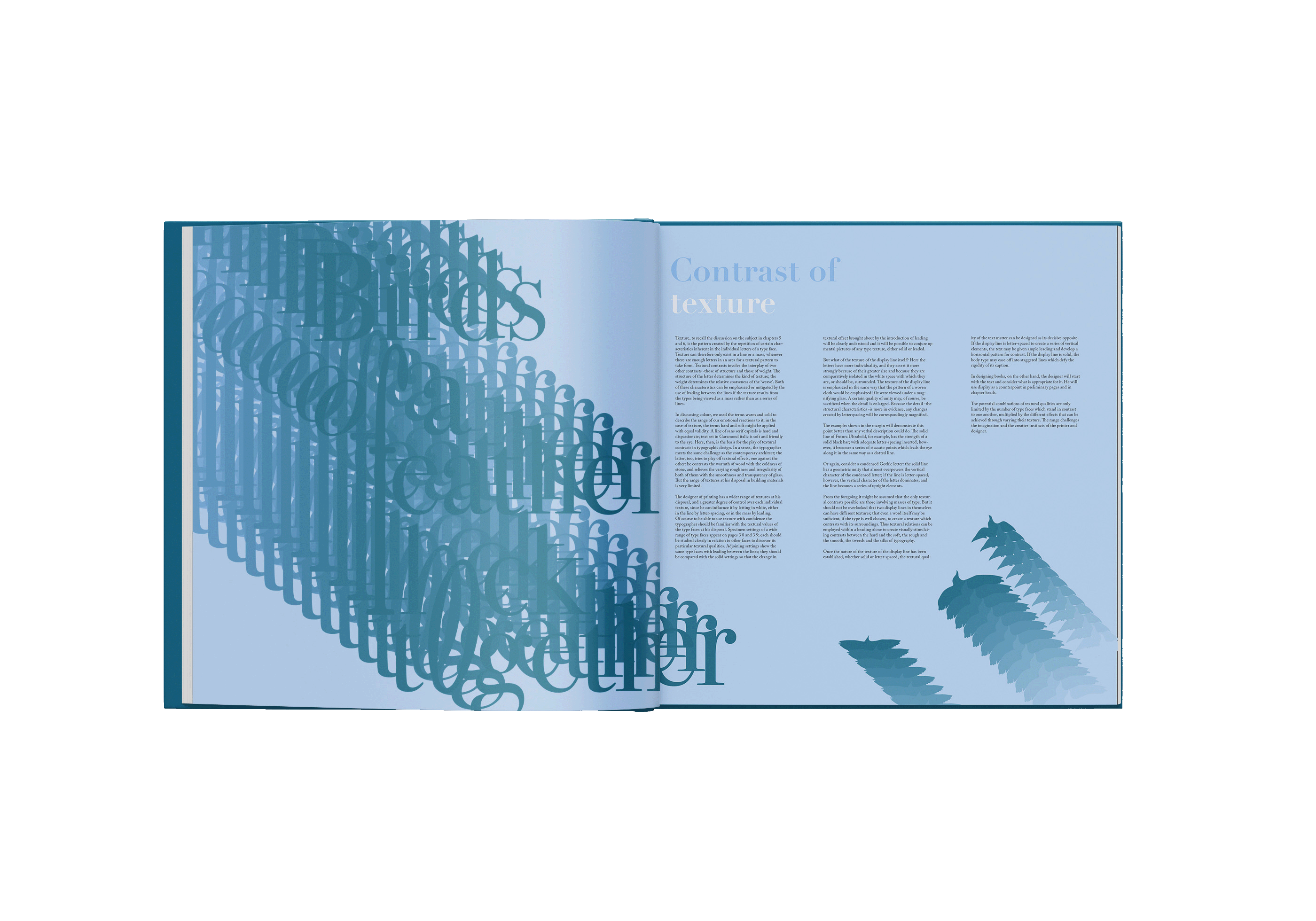 Mockup of Design with Type by Carl Dair, Contrast of texture spread.