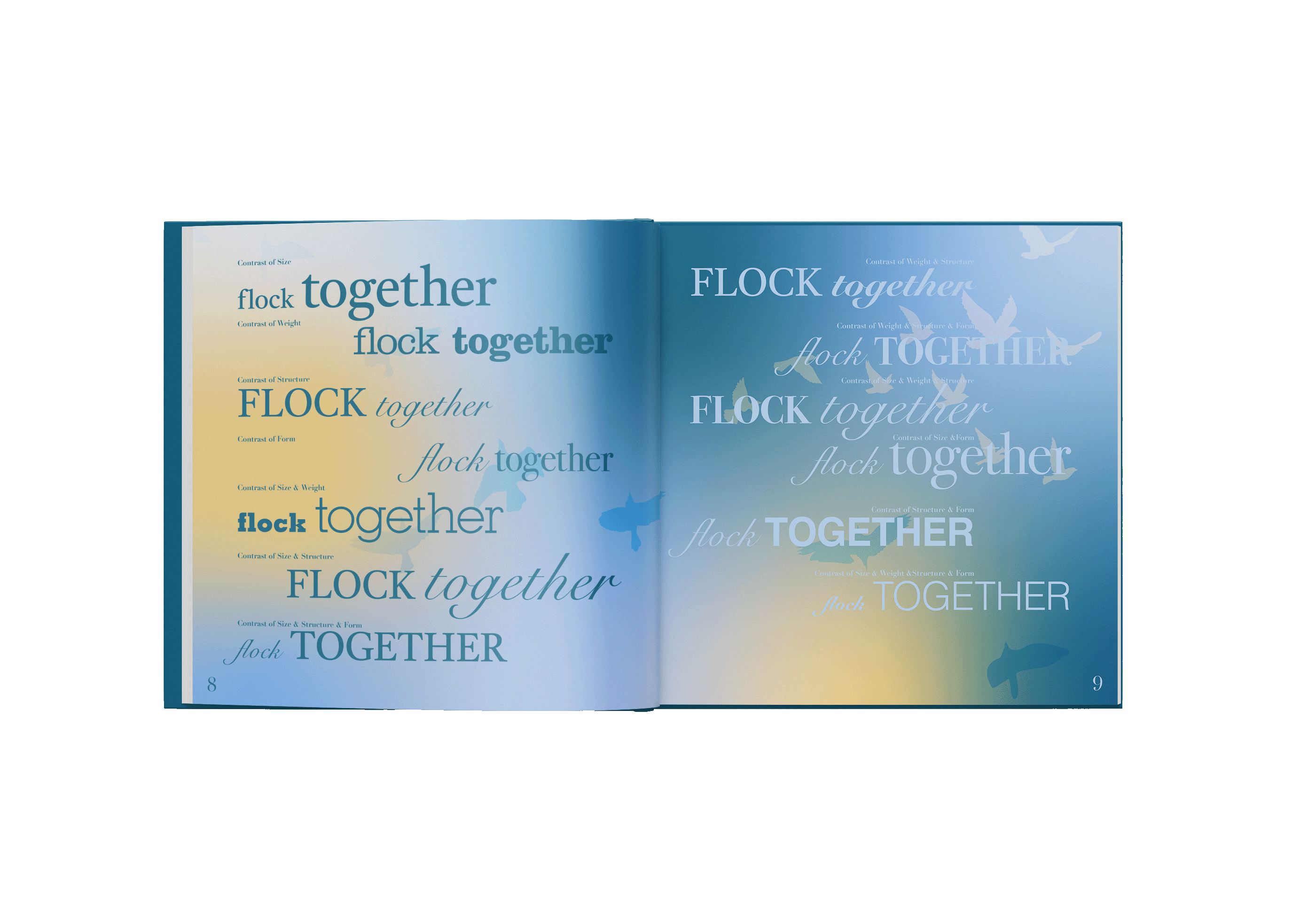 Mockup of Design with Type by Carl Dair, table of contents spread.