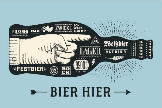 Vintage-style poster for miscellaneous beer types.