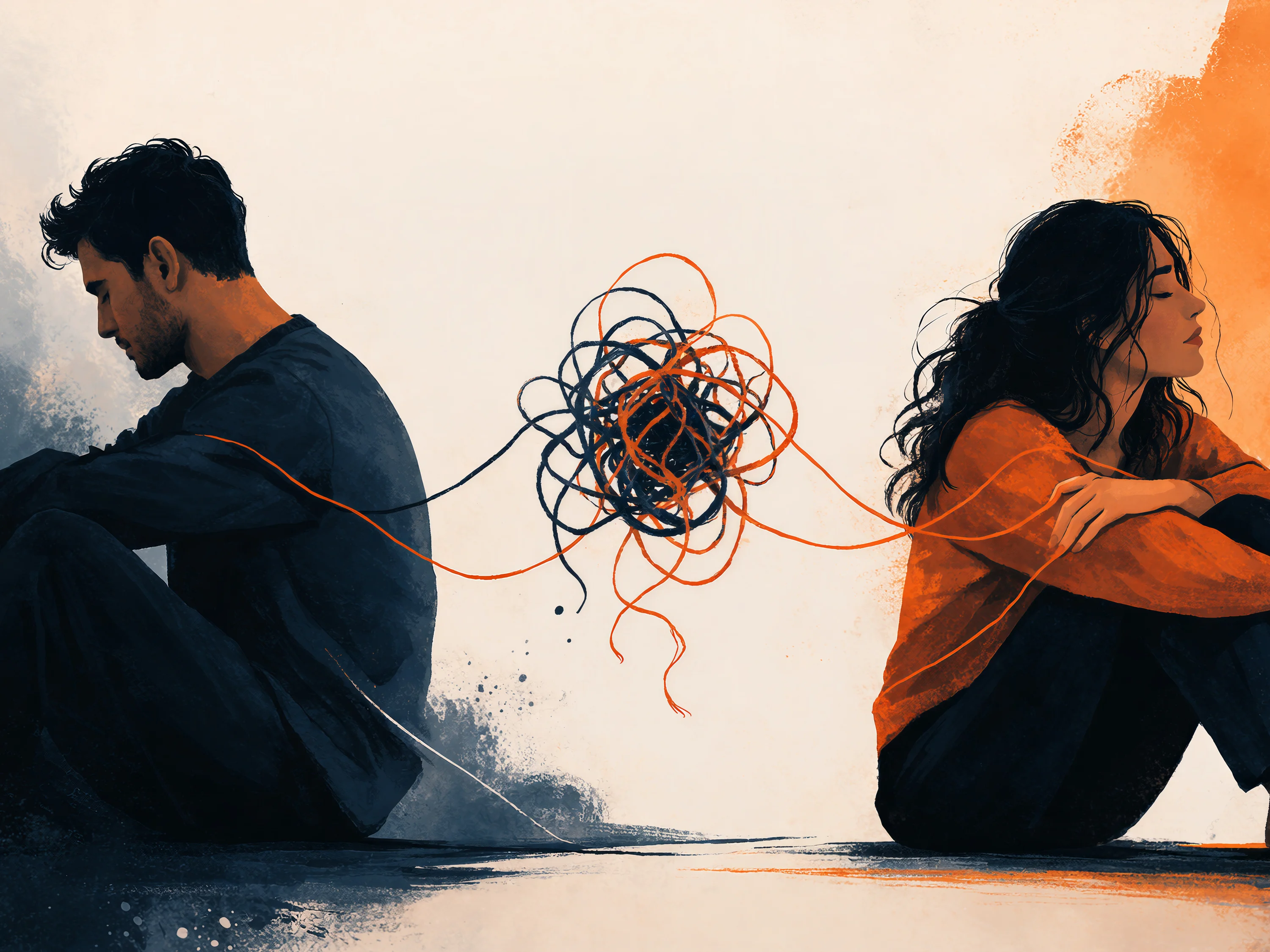 Boy sitting on a chair stressed.