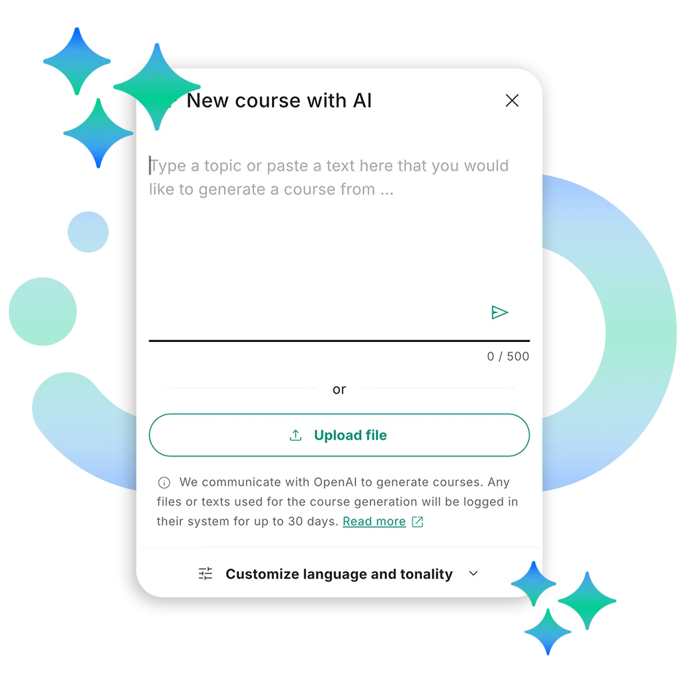 Platform new course with AI