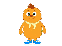 Humie character Blobby standing tall