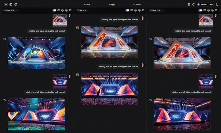 Prompts.ai automation studio displaying visual task workflows for scalable AI-driven processes and creative generation