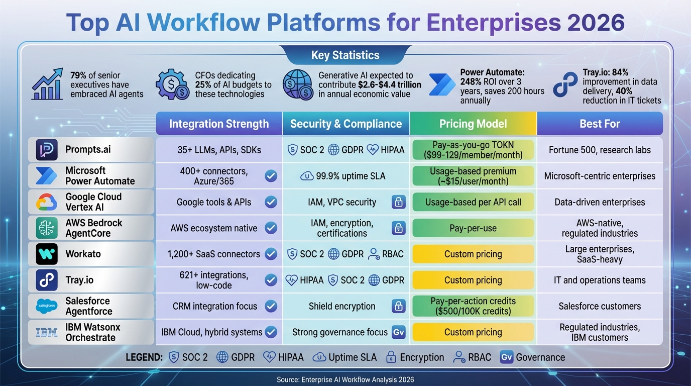 AI Workflow Platforms Comparison: Features, Pricing, and Best Use Cases for Enterprises 2026