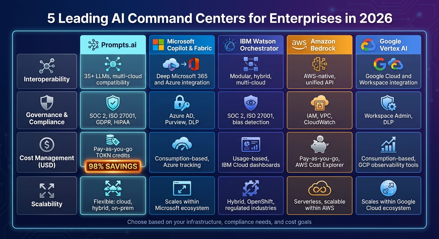 AI Command Center Solutions Comparison 2026: Features, Costs, and Scalability