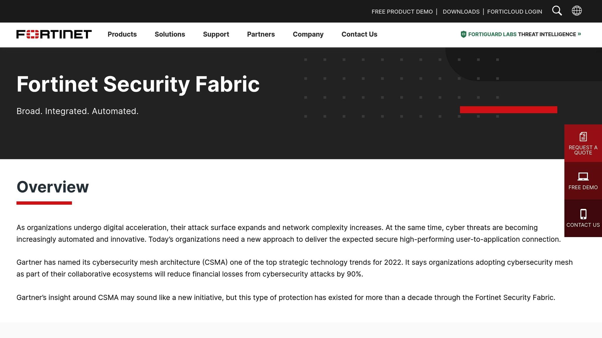 Fortinet AI-Driven Security Fabric