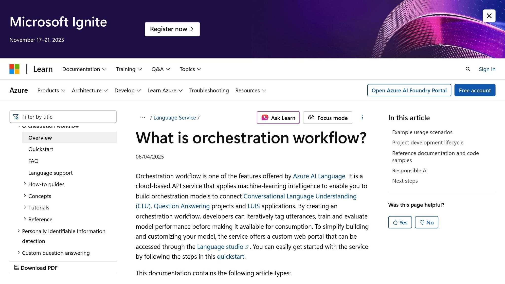 Microsoft Azure ML Orchestration