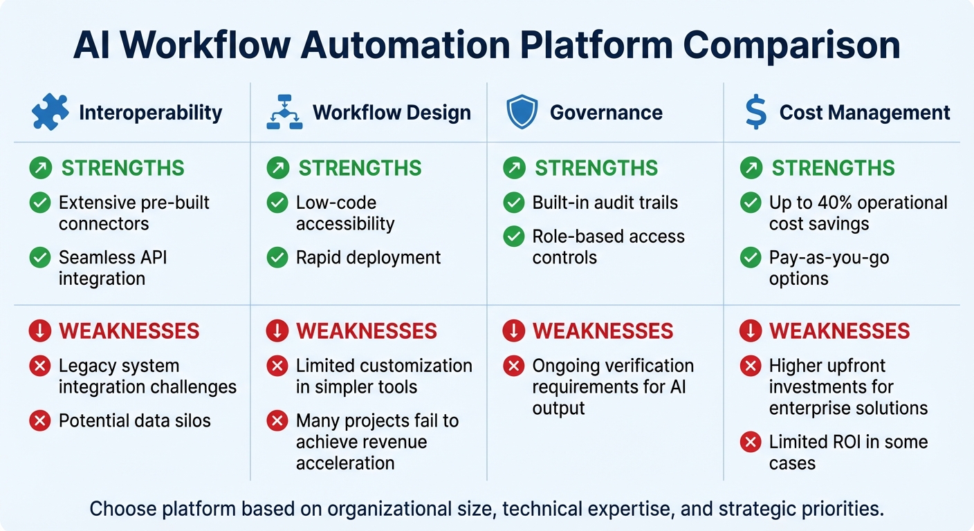 AI Workflow Automation Platform Comparison: Strengths and Weaknesses