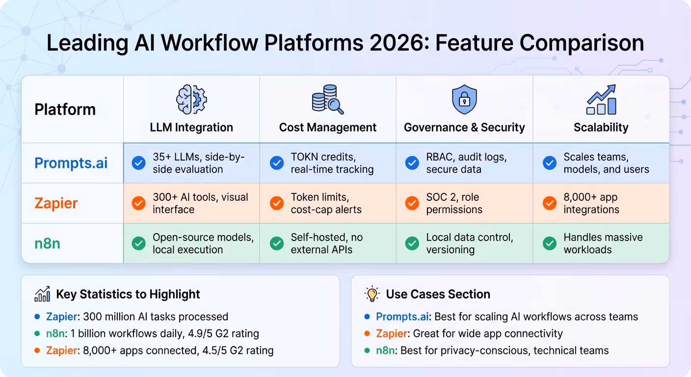 AI Workflow Platforms Comparison 2026: Features and Capabilities