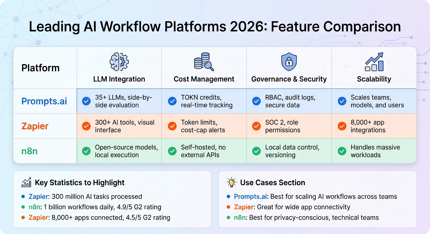 AI Workflow Platforms Comparison 2026: Features and Capabilities