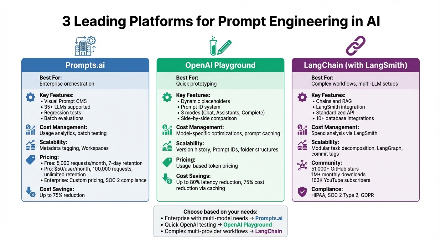 Comparison of Top 3 Prompt Engineering Platforms: Features, Pricing, and Best Use Cases