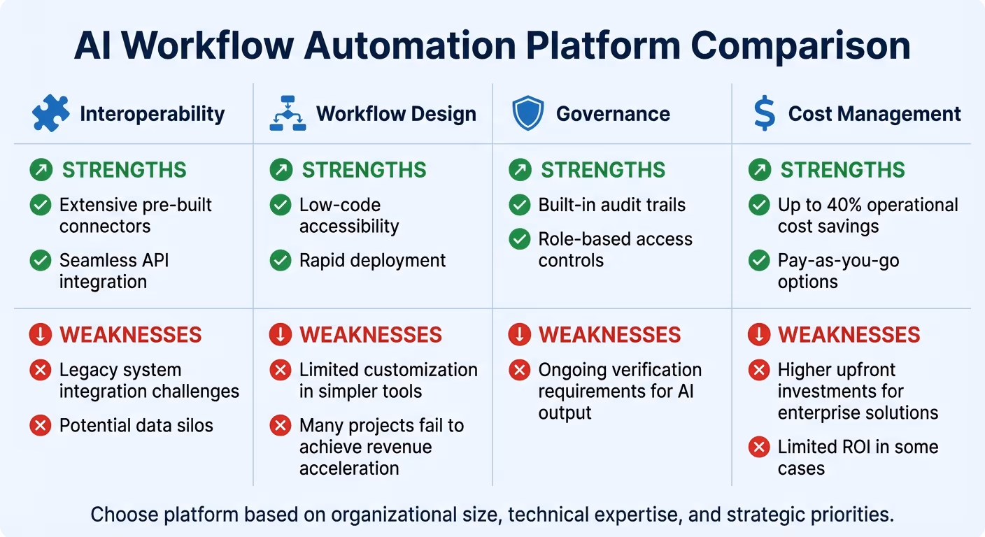 AI Workflow Automation Platform Comparison: Strengths and Weaknesses