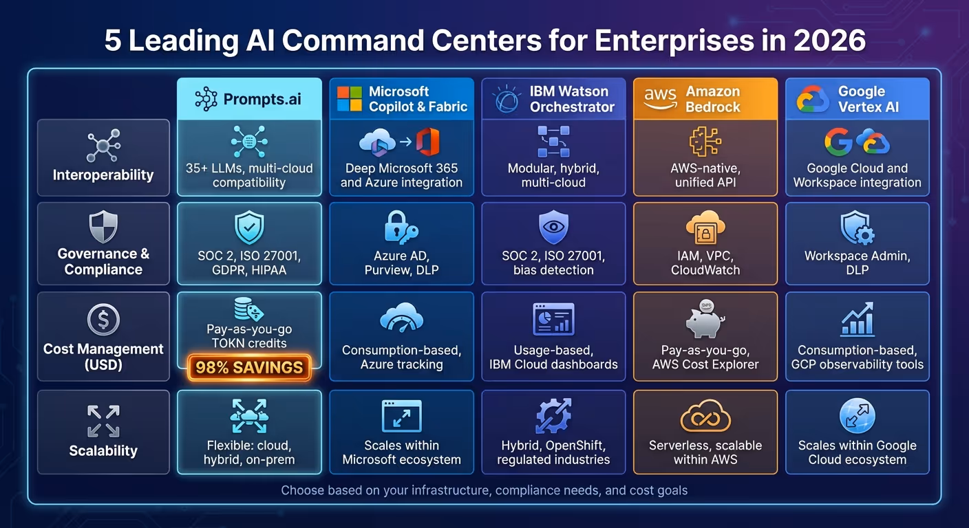 AI Command Center Solutions Comparison 2026: Features, Costs, and Scalability