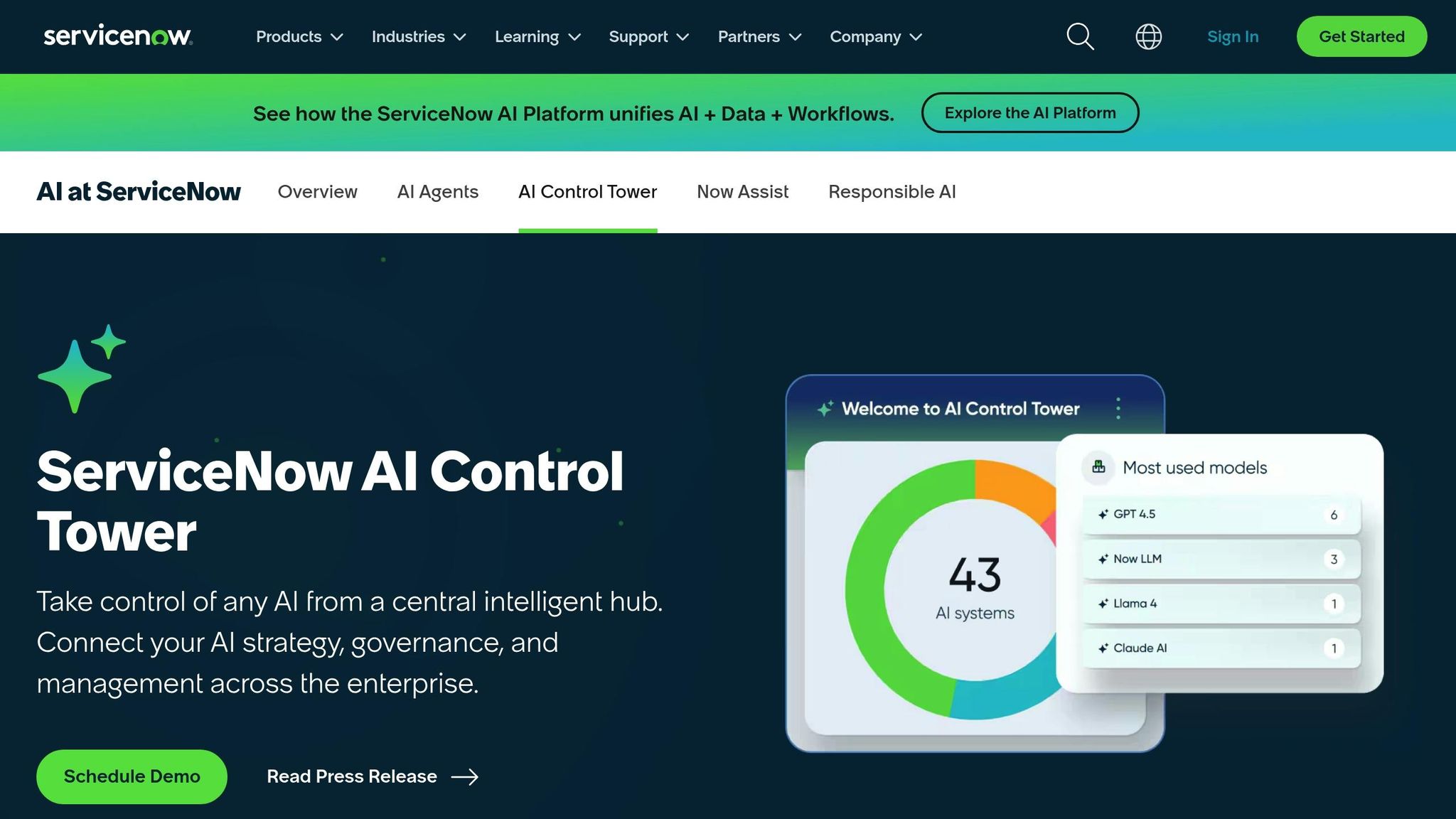 ServiceNow AI Control Tower