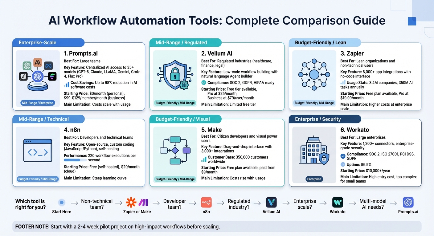 AI Workflow Automation Tools Comparison: Features, Pricing, and Best Use Cases