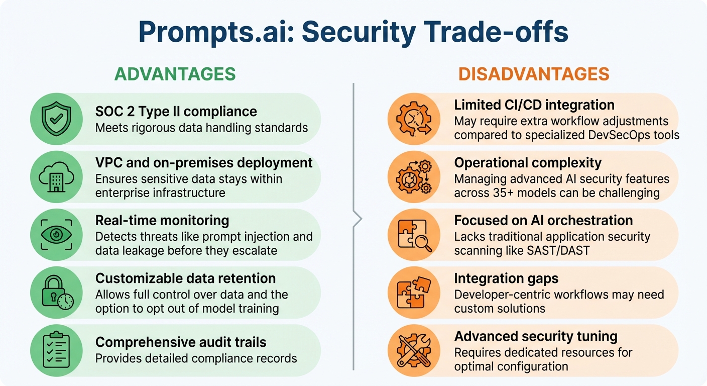 Prompts.ai Security Features: Advantages vs Disadvantages Comparison