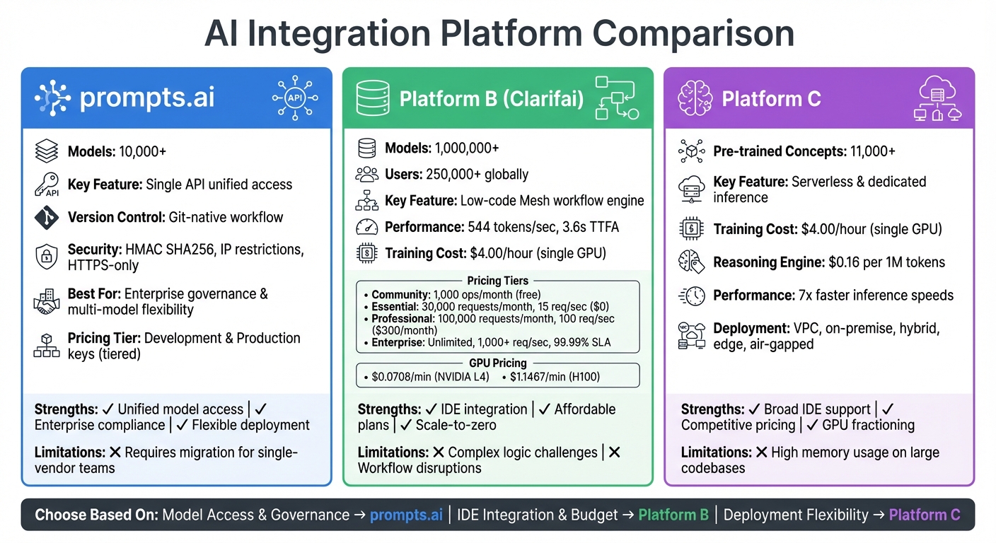 AI Integration Platform Comparison: Features, Pricing and Capabilities