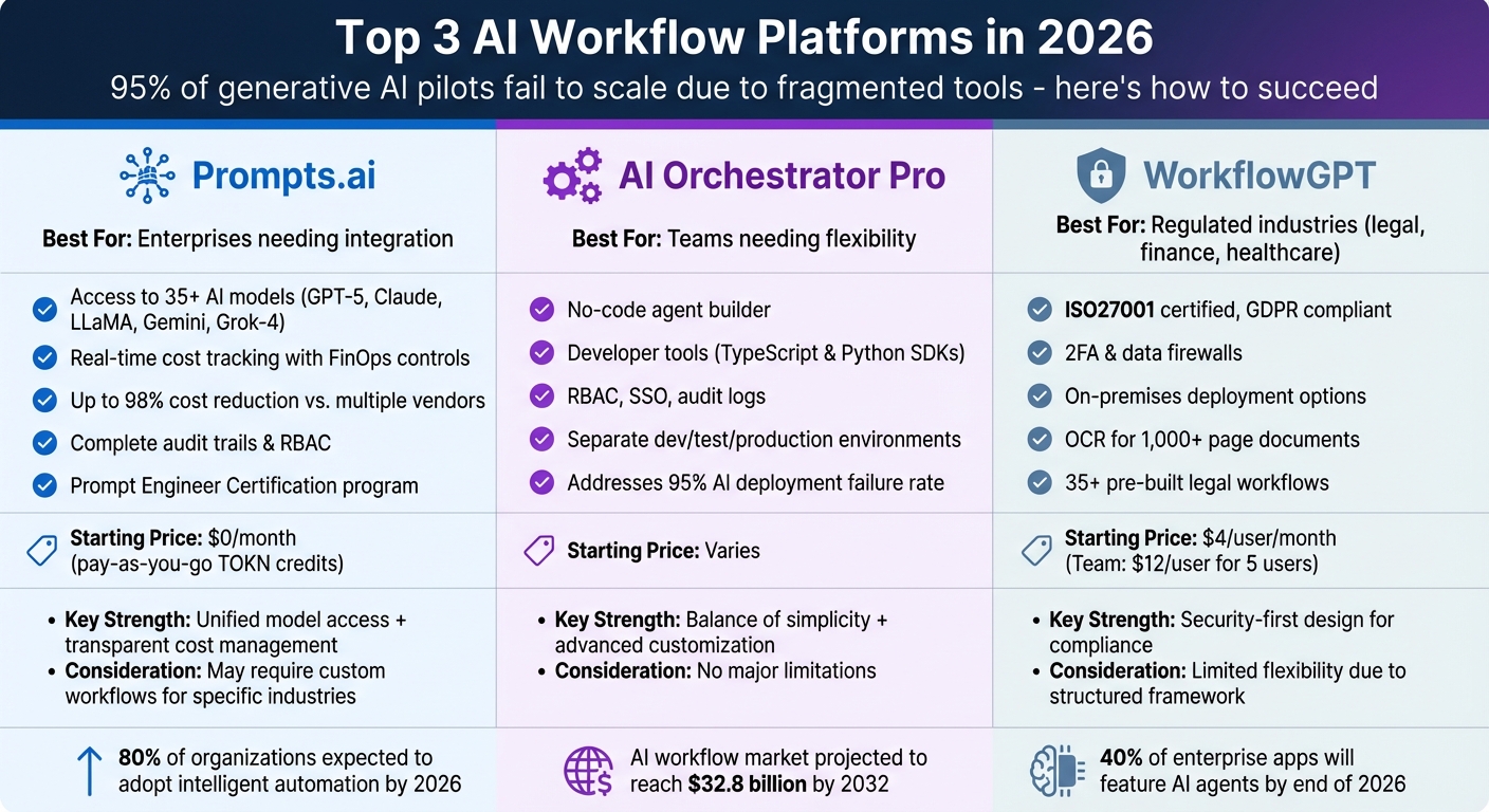AI Workflow Platforms Comparison 2026: Features, Pricing and Best Use Cases