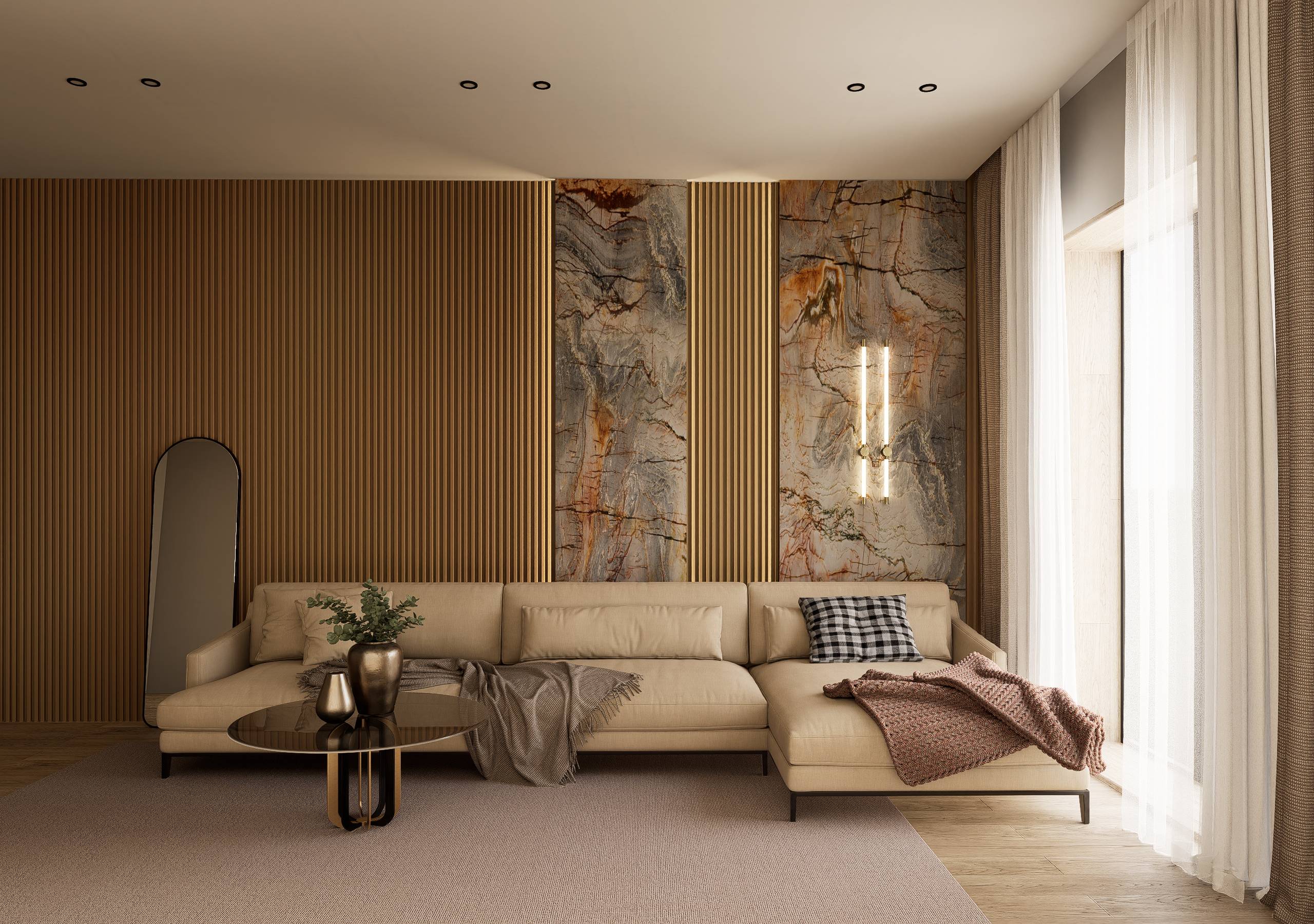 Four-Groove Slatted Wall Panel