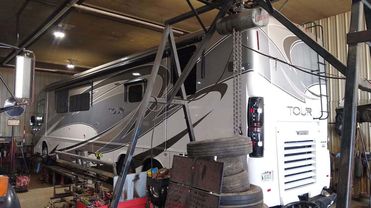RV in a service bay