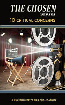 Picture of old movie real playing and directors chair and bullhorn, on set in front of red movie theatre curtain and movie set lighting