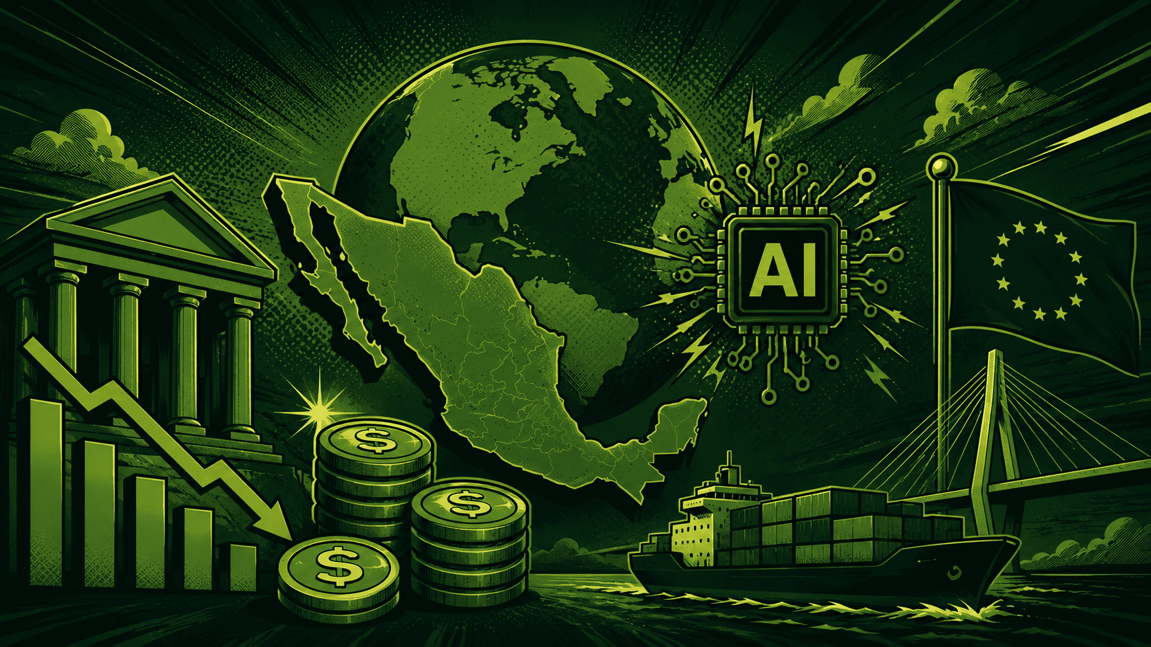 La semana dejó señales importantes para México: Moody's rebajó la calificación soberana del país, las tasas altas en EE.UU. siguen encareciendo el crédito y la inteligencia artificial continúa impulsando a Wall Street pese a la volatilidad. Al mismo tiempo, la actualización del tratado comercial entre México y la Unión Europea abre nuevas oportunidades para exportadores. El mensaje para las PyMEs es claro: en un entorno más exigente, la disciplina financiera y la capacidad de adaptación ya no son opcionales.