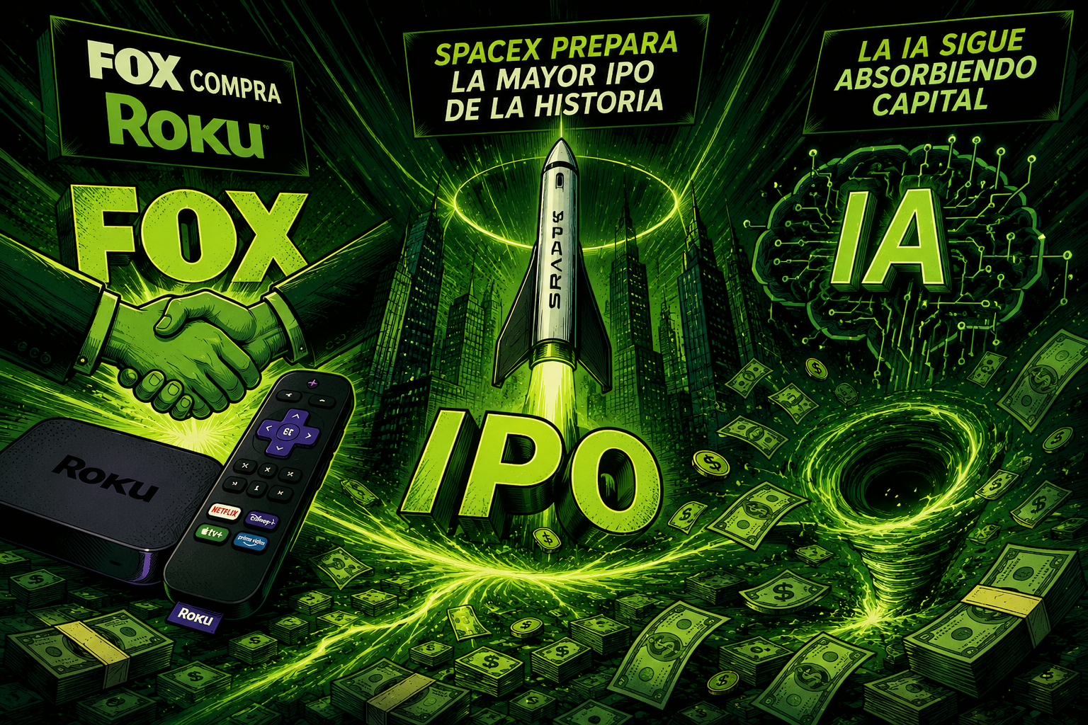 La compra de Roku por FOX, la histórica salida a bolsa de SpaceX y el continuo flujo de inversión hacia startups de IA comparten una misma lección: el verdadero valor está en controlar la relación con el cliente y los datos. Mientras las grandes empresas invierten miles de millones para fortalecer sus plataformas, las PyMEs pueden aplicar el mismo principio construyendo canales propios, aprovechando la información de sus clientes y reduciendo su dependencia de intermediarios. El mensaje es claro: en la nueva economía, quien controla la audiencia controla el crecimiento.