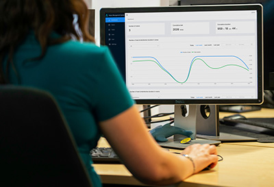 Autonomous robot operator reading real-time data