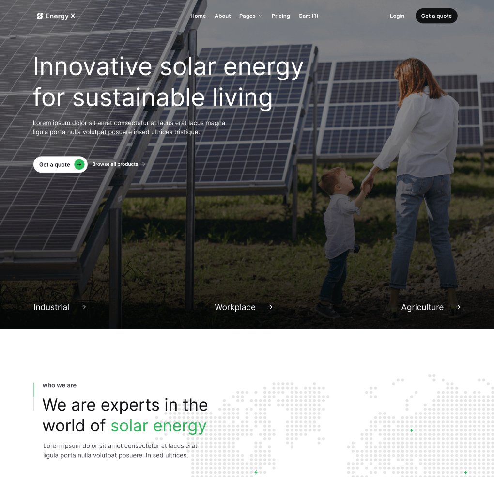 Energy X - Home V1 Hero Page Energy Webflow Template